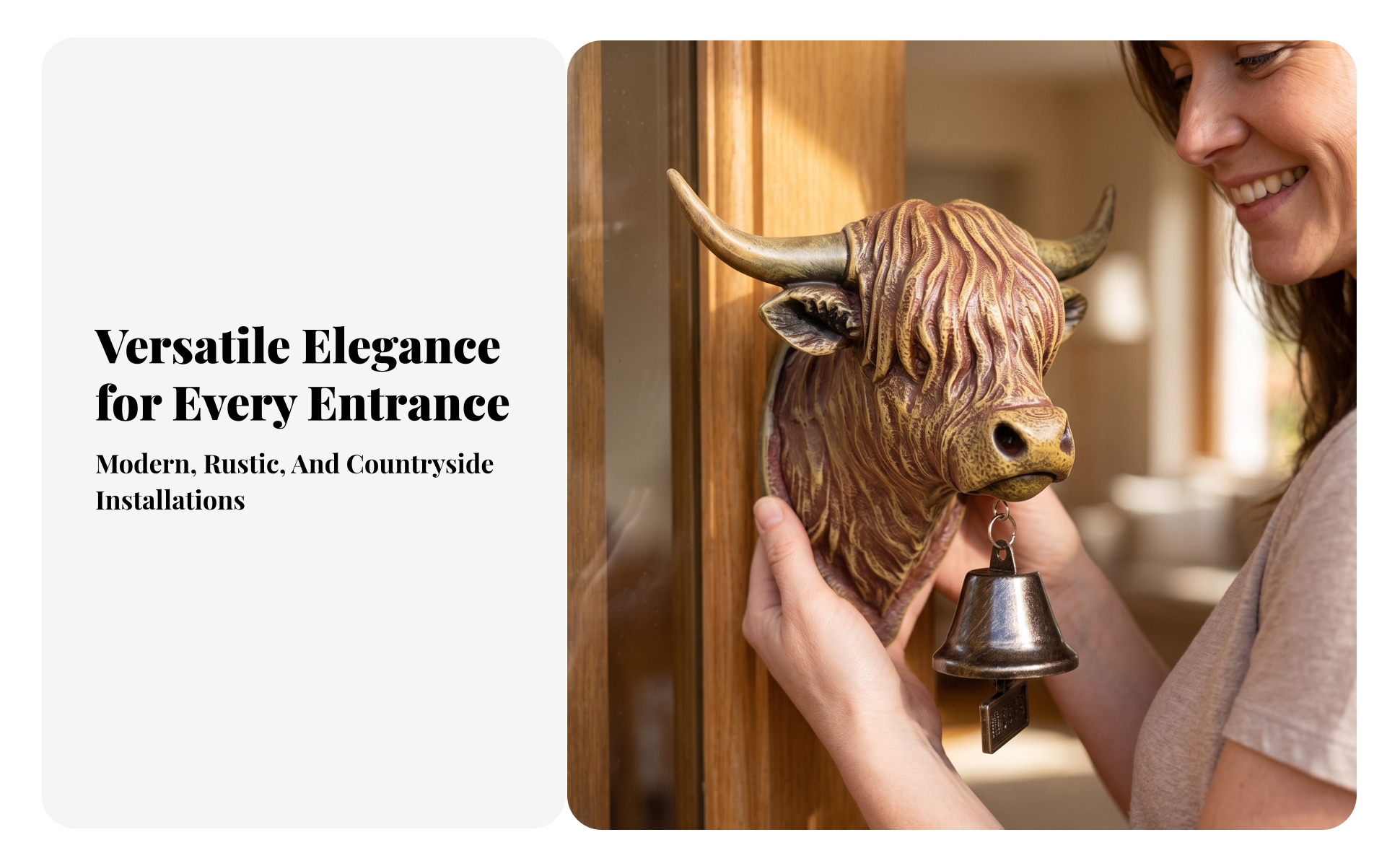Animal Entry Chime Decorative Entry Chime with Hanging Bell Rustic for Entryway
