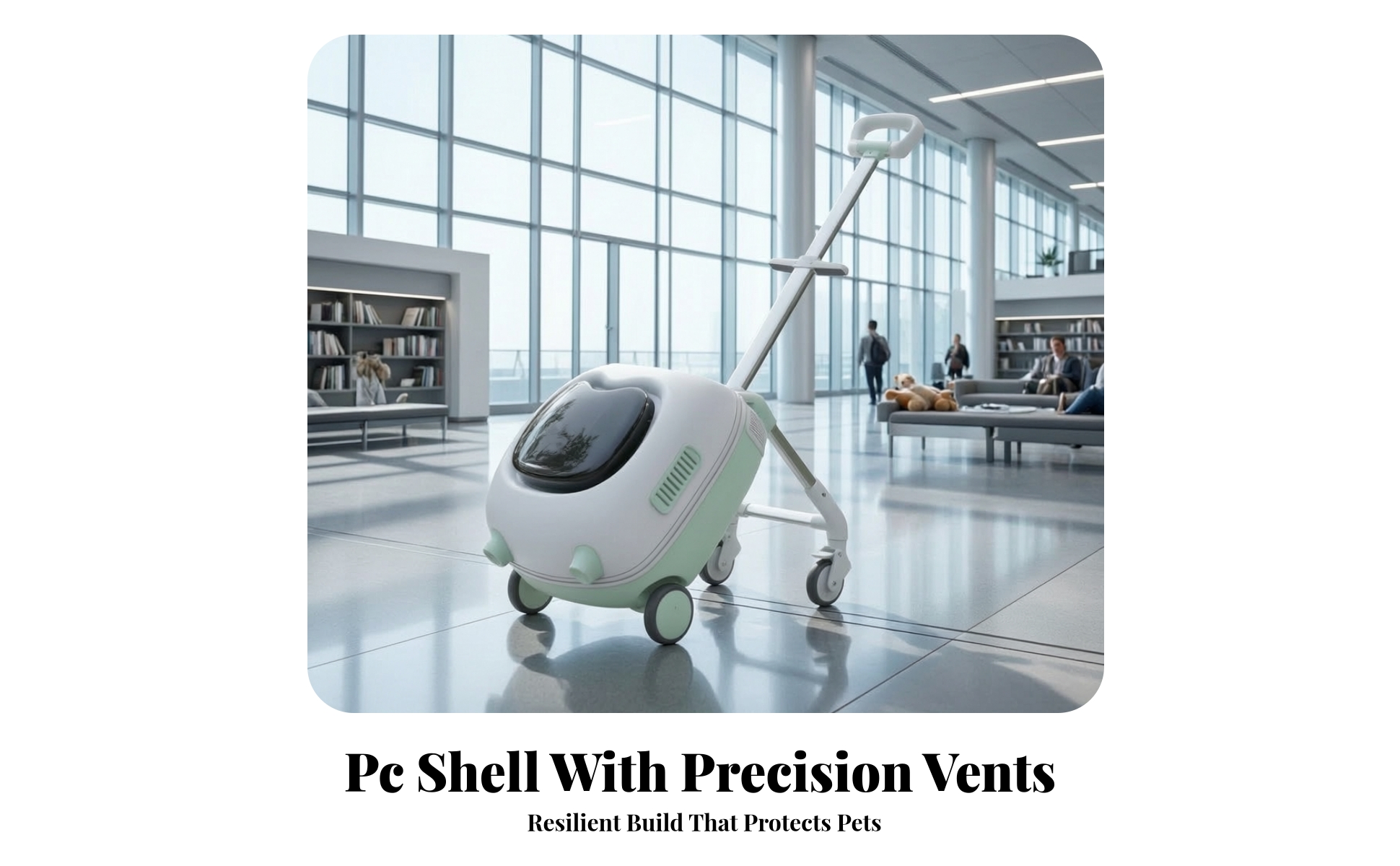 Pet Carrier with Wheels Ventilated Cat Carrier with Telescoping Handle Foldable