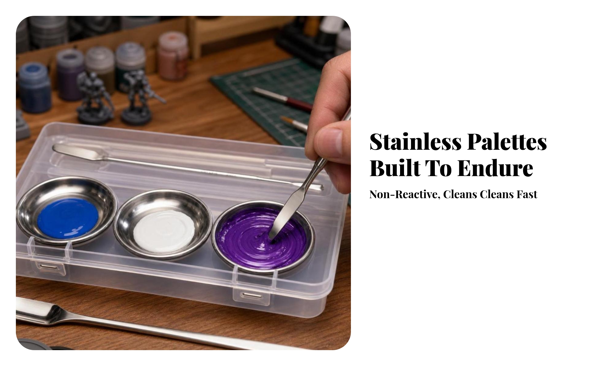Paint Mixing Trays with Droppers Reusable for DIY Crafts, Miniature Painters