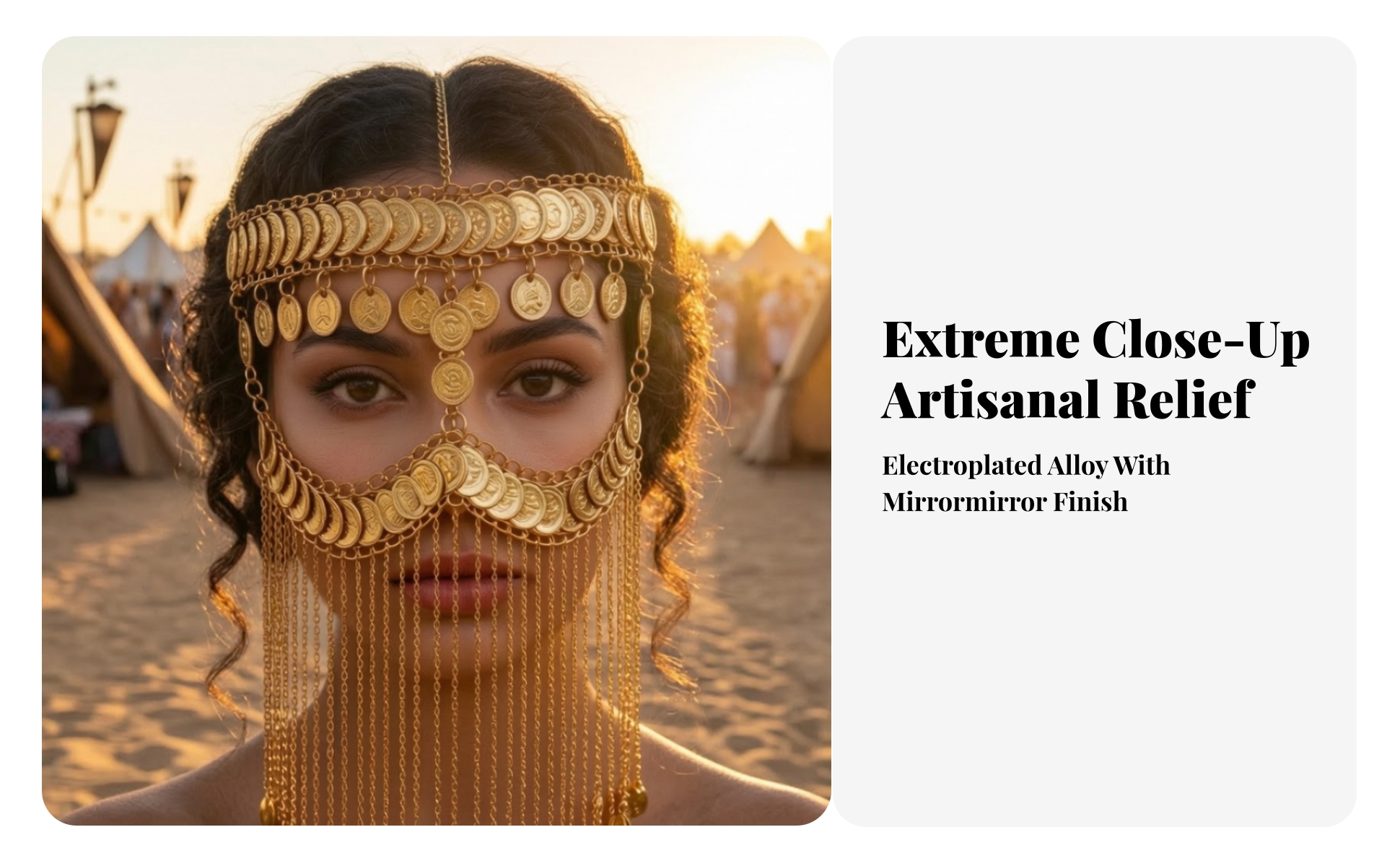 Coin Headpiece with Chain Fringe Gold-Tone Headpiece with Coin Motif Gorgeous