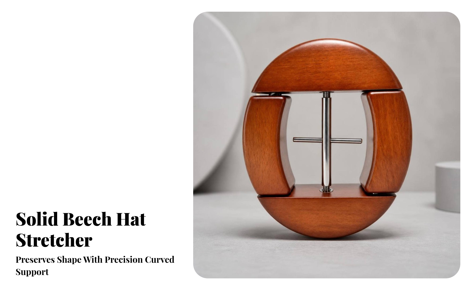 Wooden Hat Stretcher Solid Wood Hat Stretcher with Metal Screw Sturdy for Travel