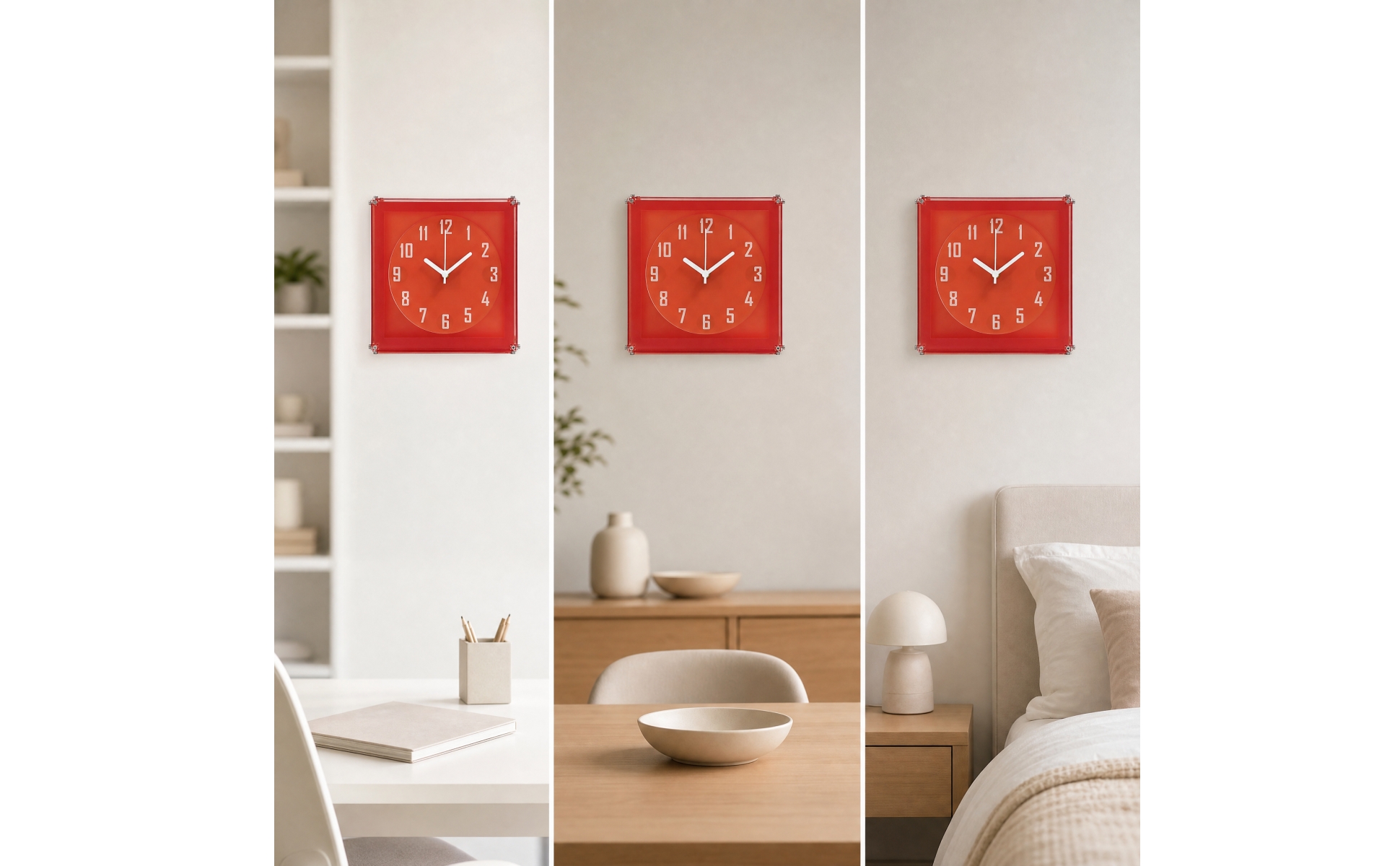 Wall Clock with Silent Mechanism Easy-to-Read for Living Room, Reading Nook