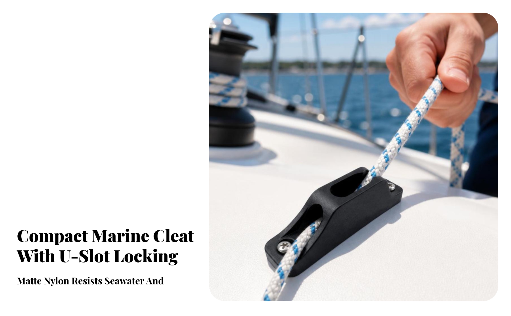 Jam Cleat with Screws Nylon Jam Cleat Black for Kayaks, Boats, Kayakers, Boaters