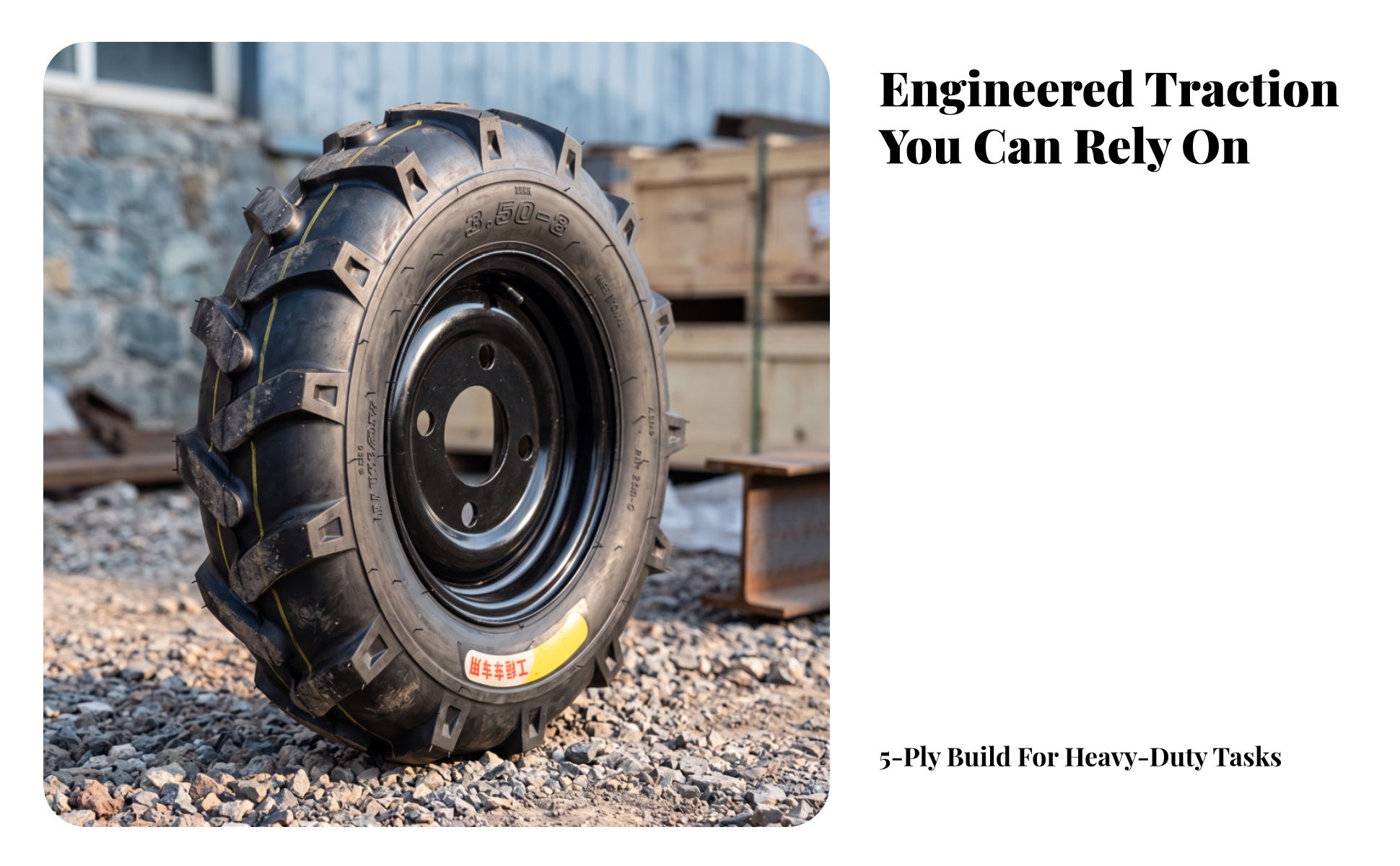 Utility Wheel All-Terrain Pneumatic Tire with Wheel Hub Heavy-Duty