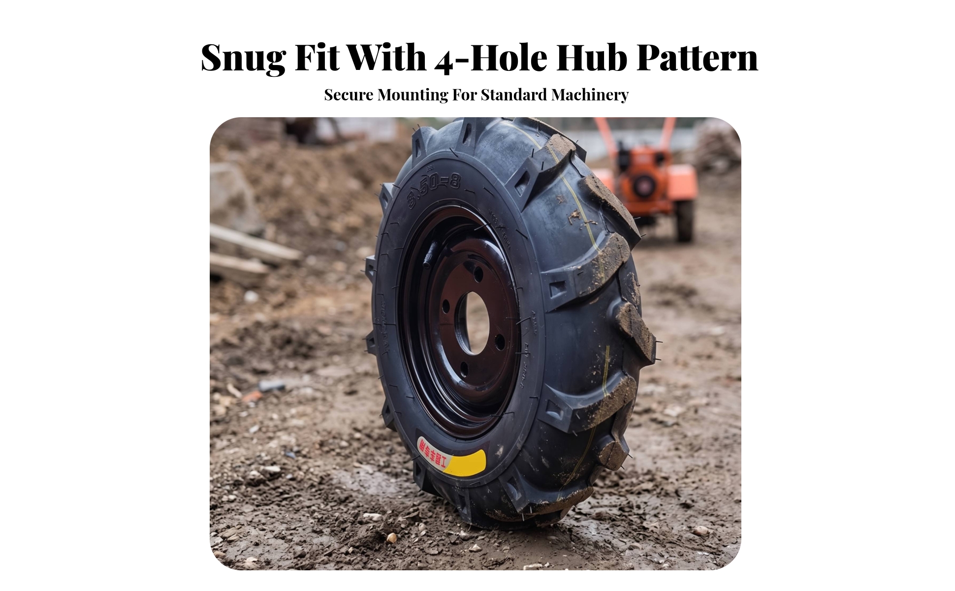 Utility Wheel All-Terrain Pneumatic Tire with Wheel Hub Heavy-Duty