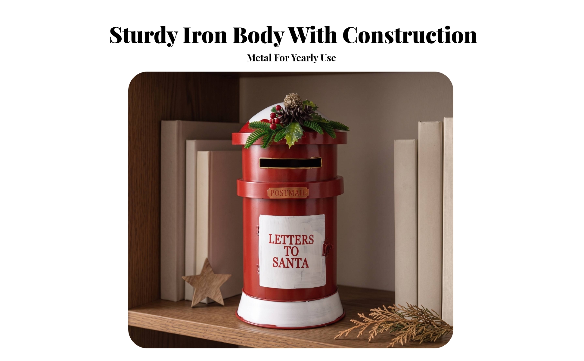 Christmas Mailbox Ornament Freestanding Christmas Mailbox Decoration Metal