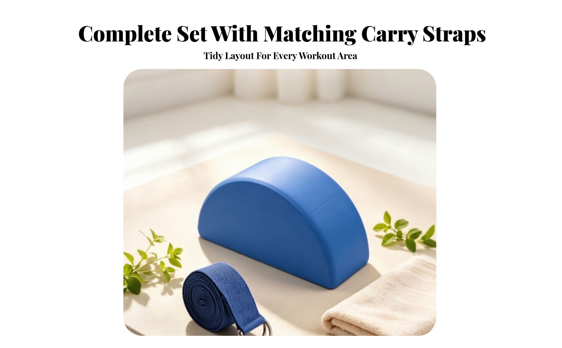 Semi-Circle Pilates Support Block Grippy Pilates Block with Strap Ergonomic