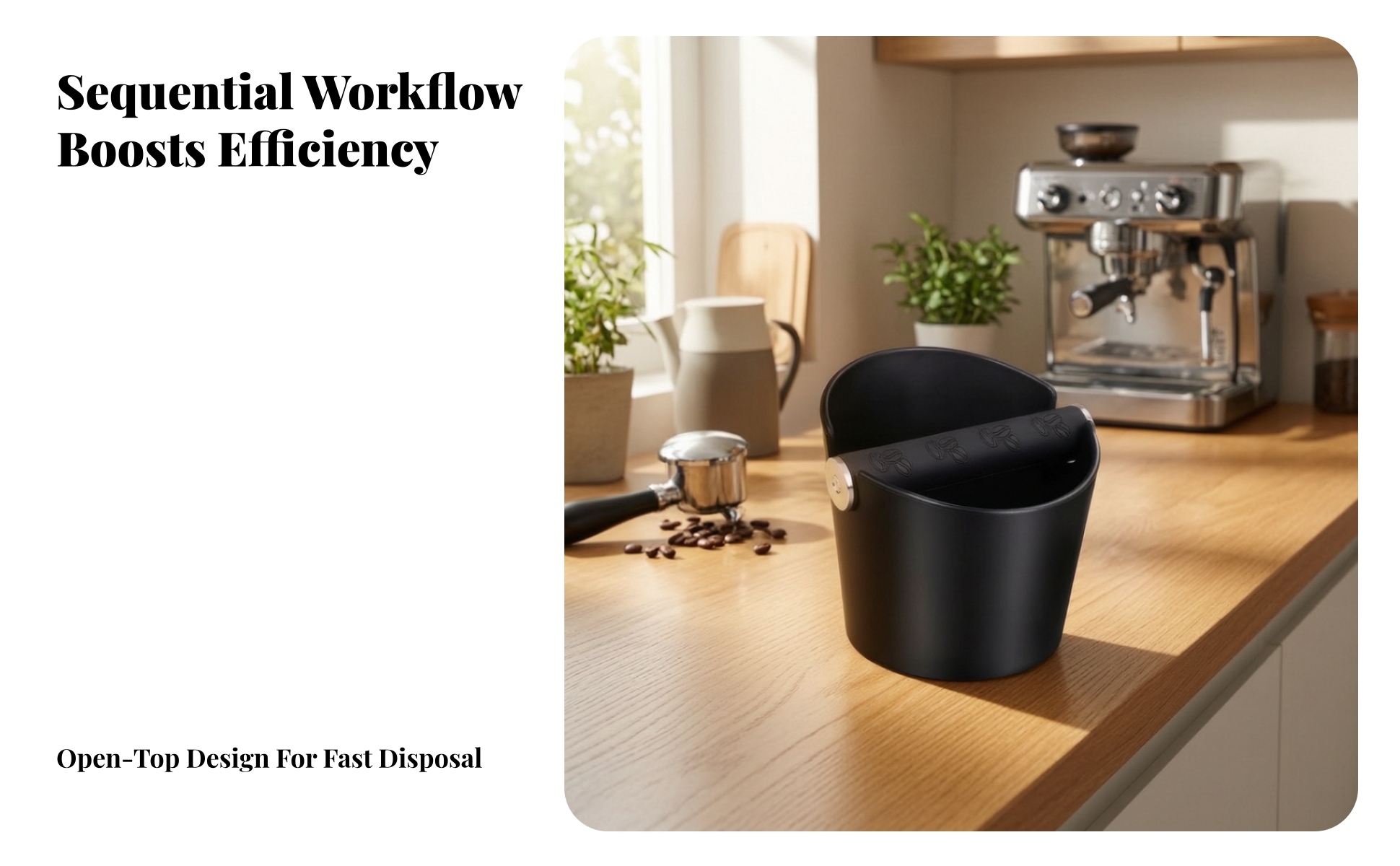 Knock Box Kompakt Kaffee-Abschlagbehälter Platzsparend für Küche, Büro, Baristas
