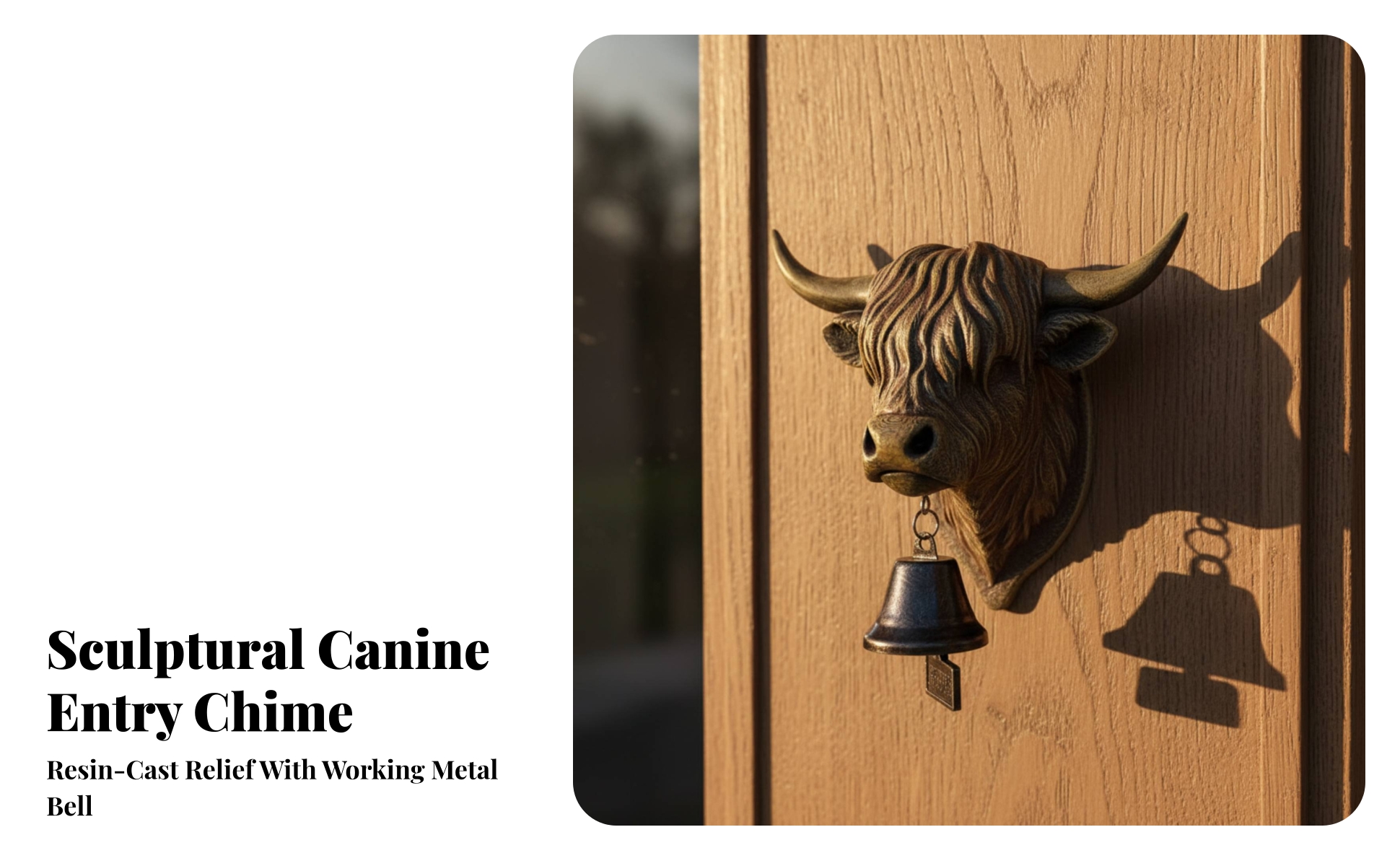 Animal Entry Chime Decorative Entry Chime with Hanging Bell Rustic for Entryway