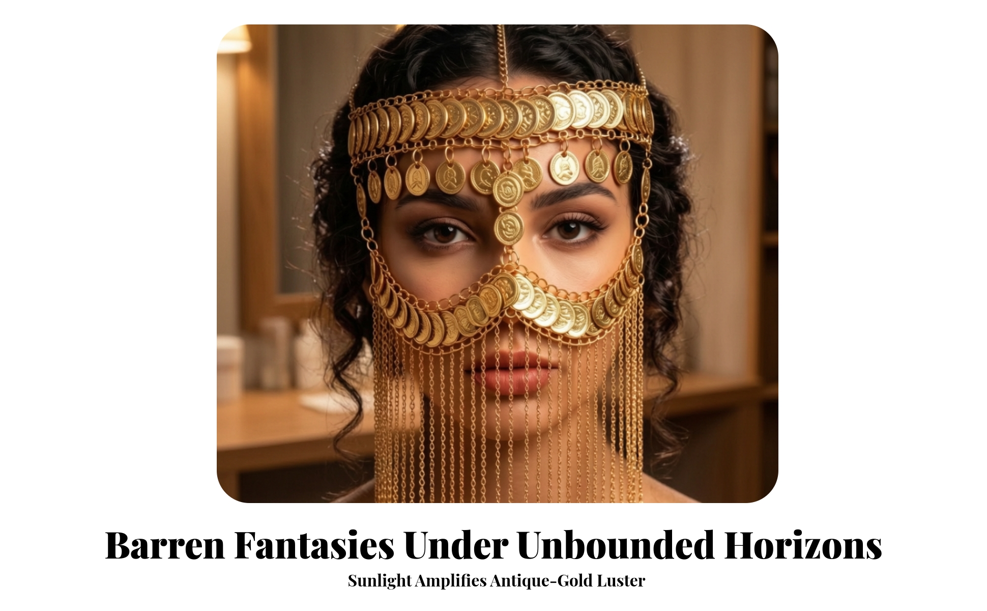 Coin Headpiece with Chain Fringe Gold-Tone Headpiece with Coin Motif Gorgeous