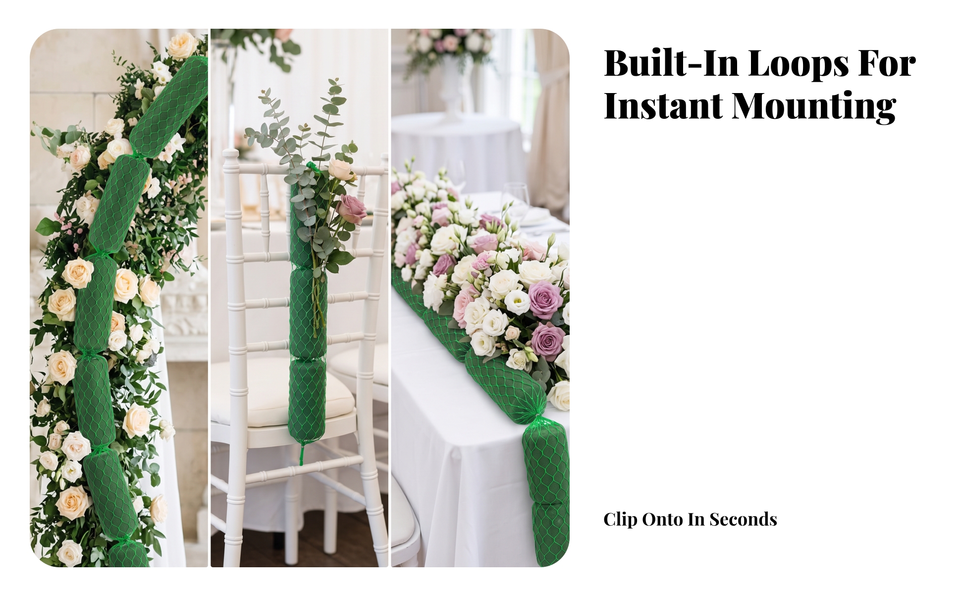 Floral Foam Garland with Netting Wet and Dry for Florists, DIY Wedding Planners