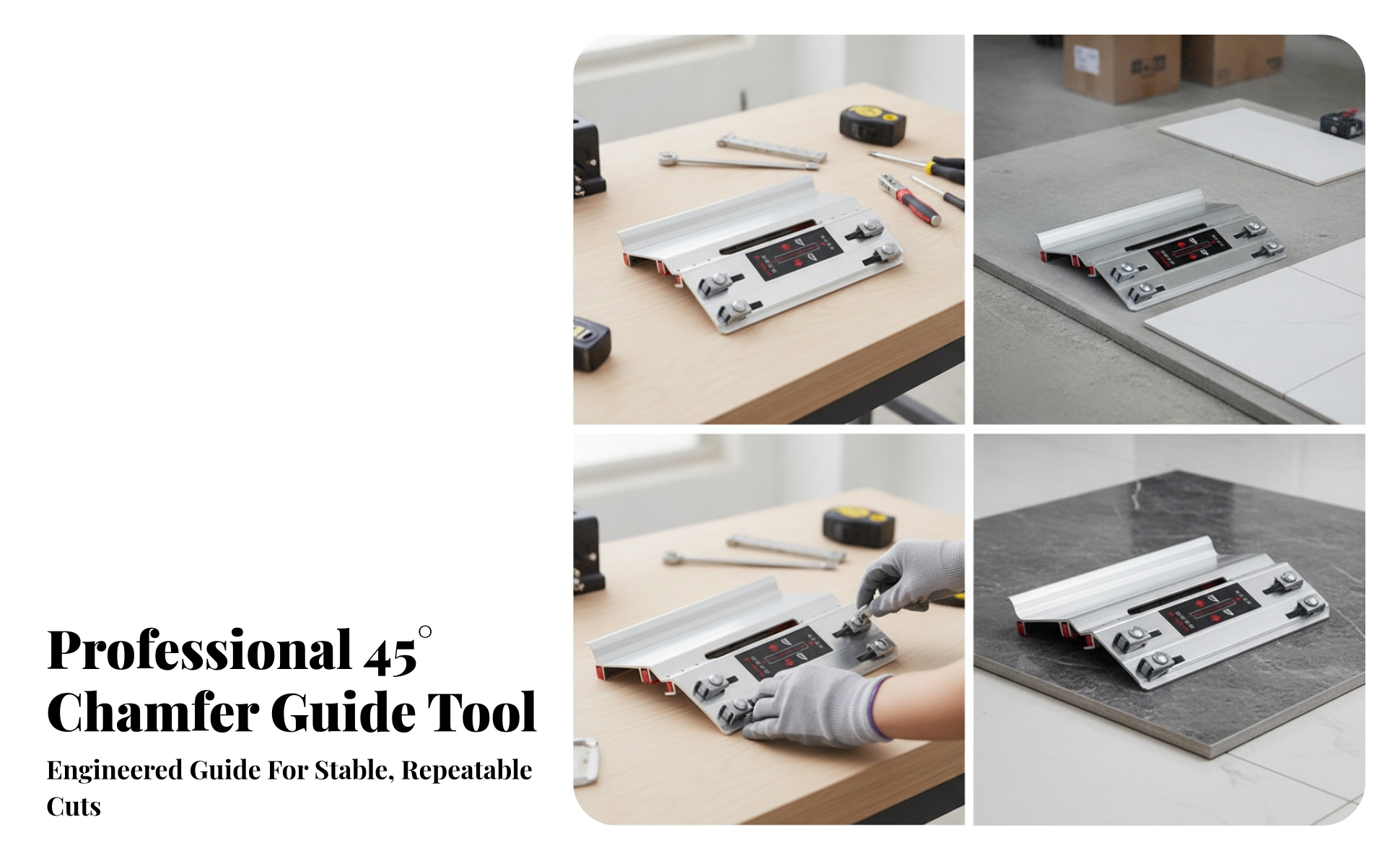 Bevel Guide Plate Adjustable Bevel Guide with Clamps 45-Degree for Woodworkers