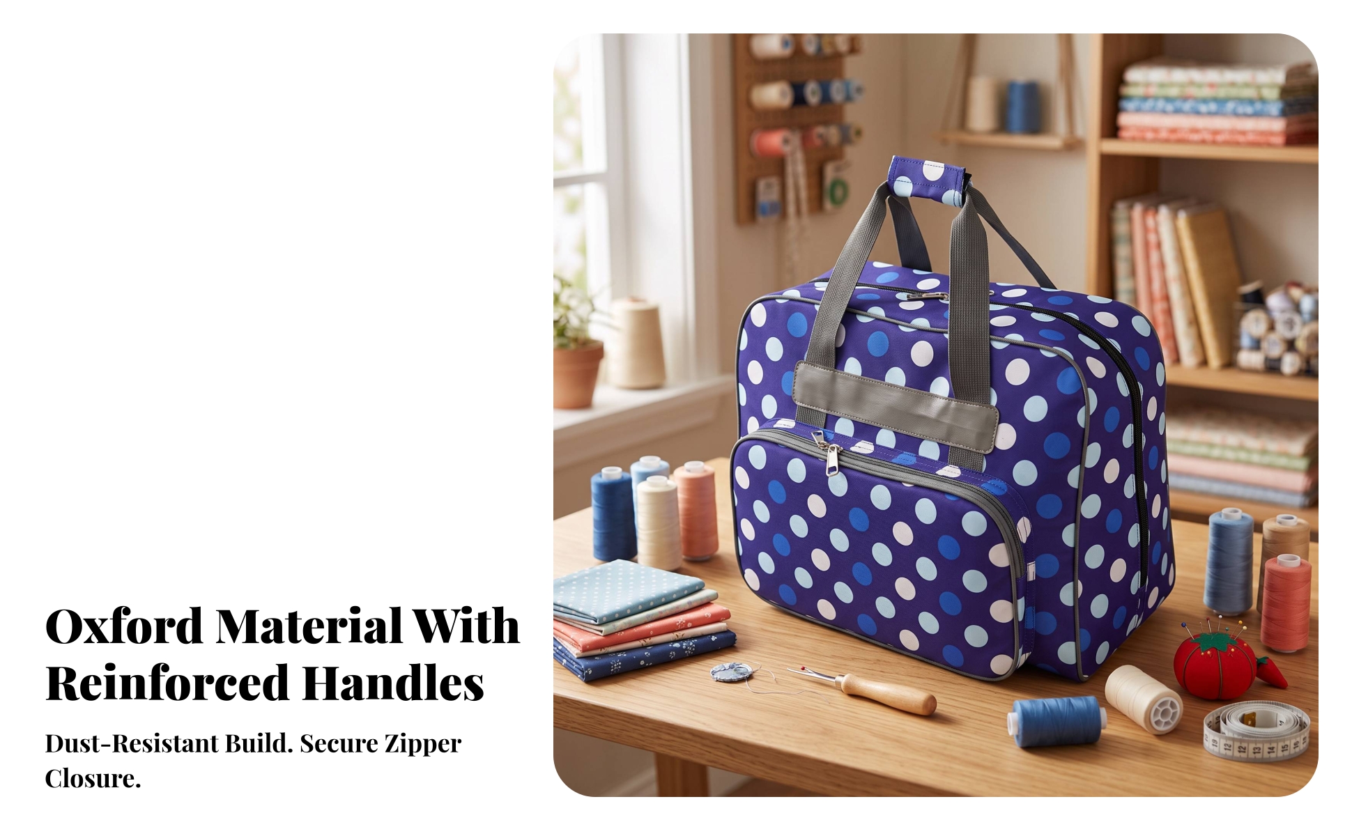 Carrying Case Heavy Duty Sewing Machine Bag with Front Pocket Padded for Travel
