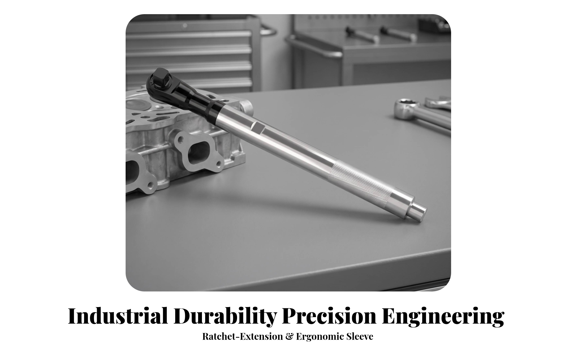 Ratchet Wrench CR-V Steel Ratchet Wrench with Knurled Grip Long-Reach for Diyers