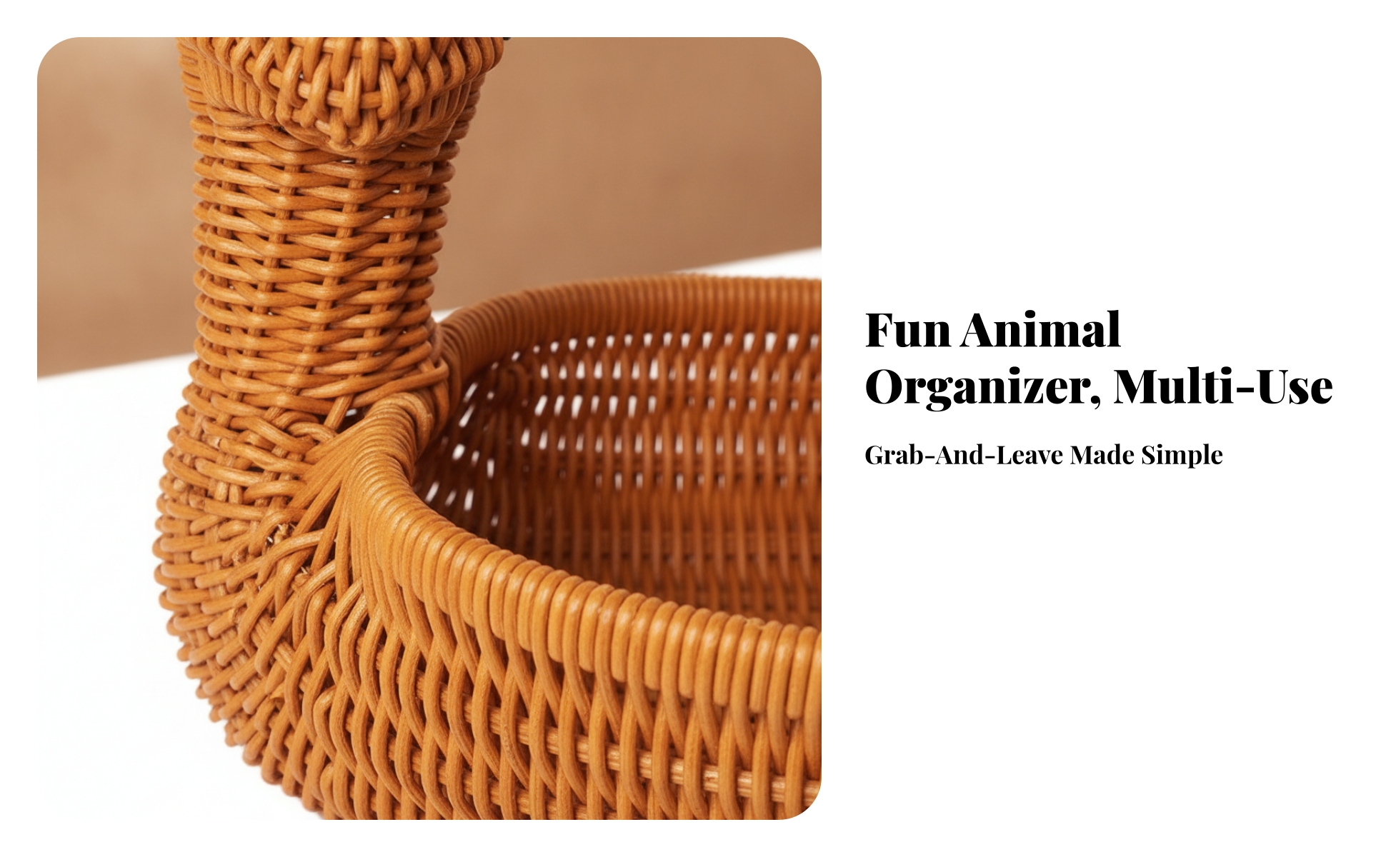 Deer Basket Rustic Animal Shaped Basket Cute for Kitchen Countertop, Living Room
