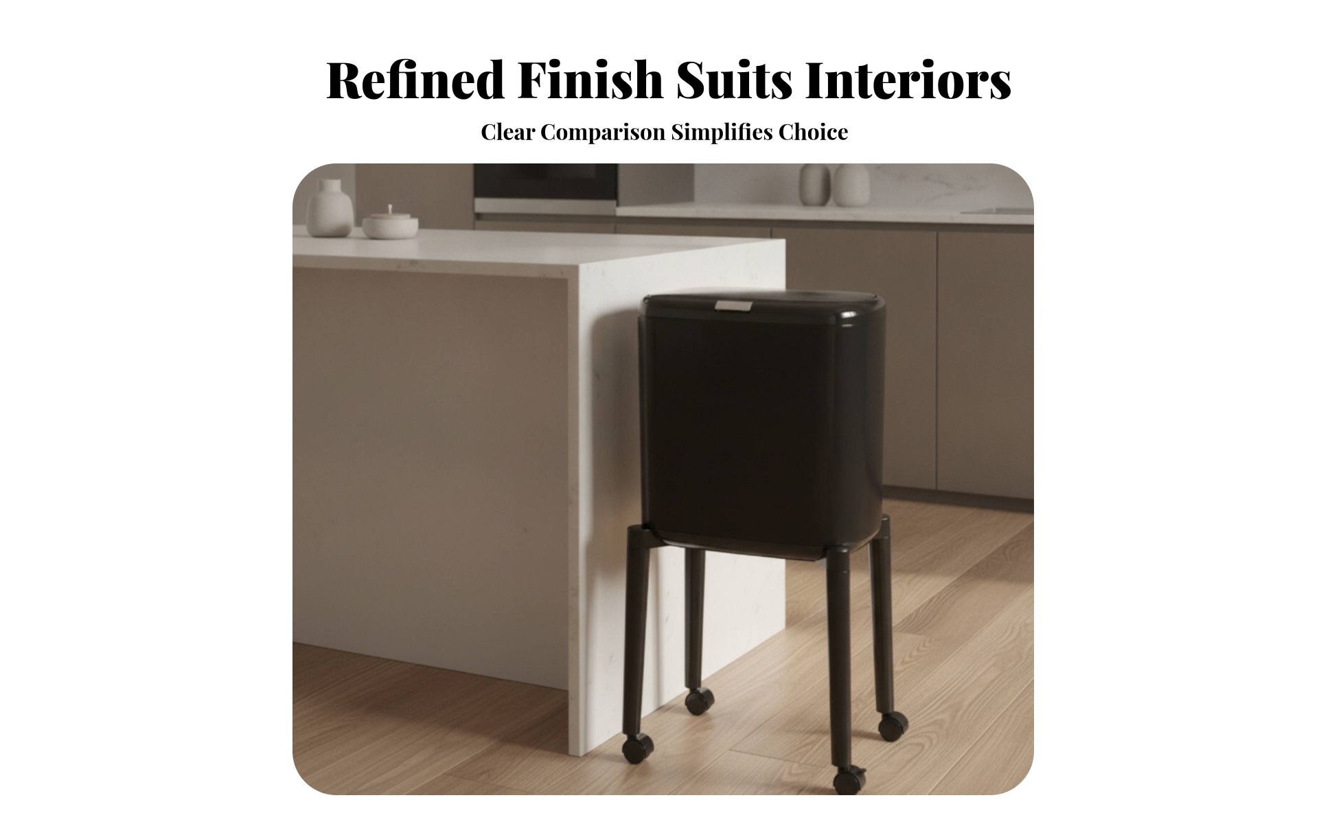 Press Top Trash Can Slim Trash Can with Wheels Mobile for Kitchen, Bathroom