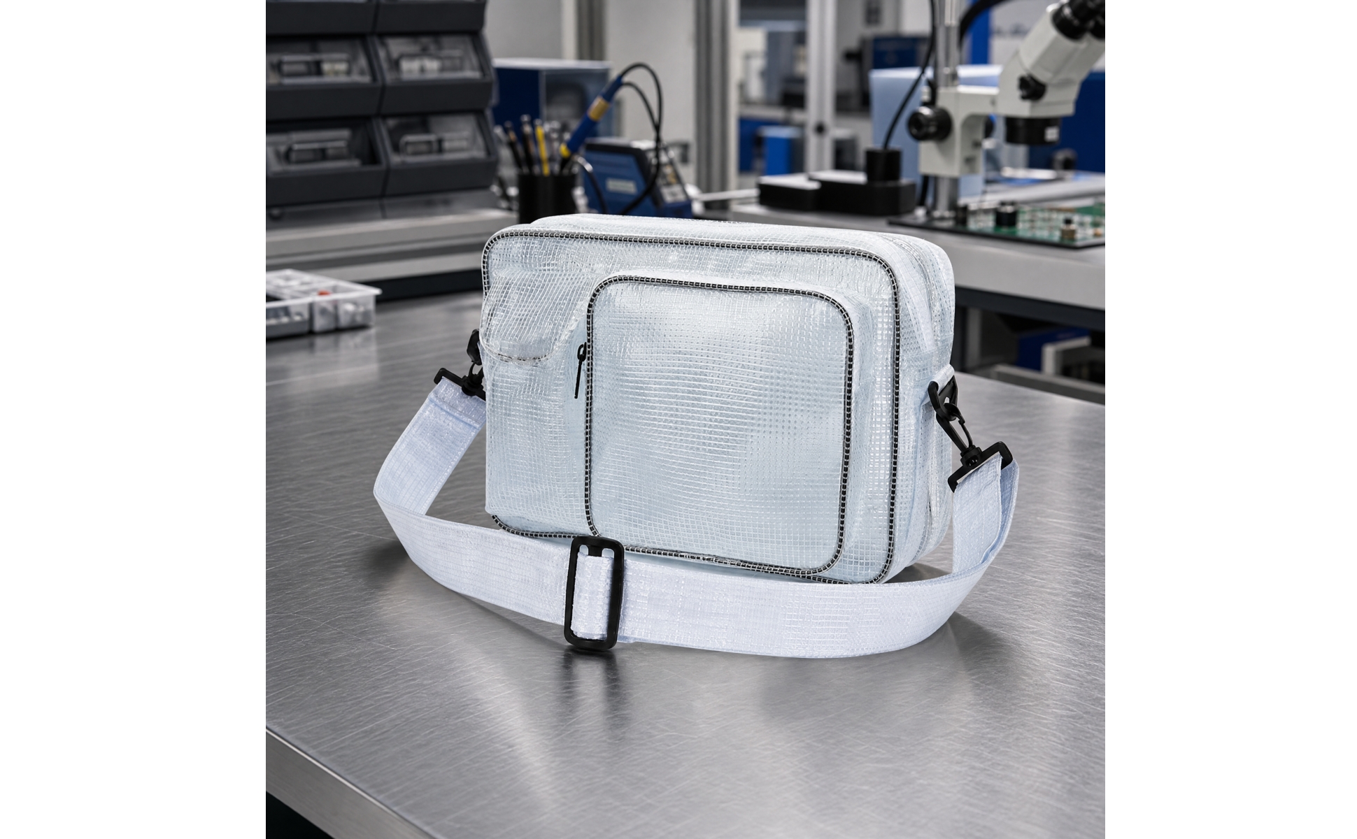 PVC Tool Bag Anti-Static Crossbody Tool Bag Lightweight for Workshop, Engineers