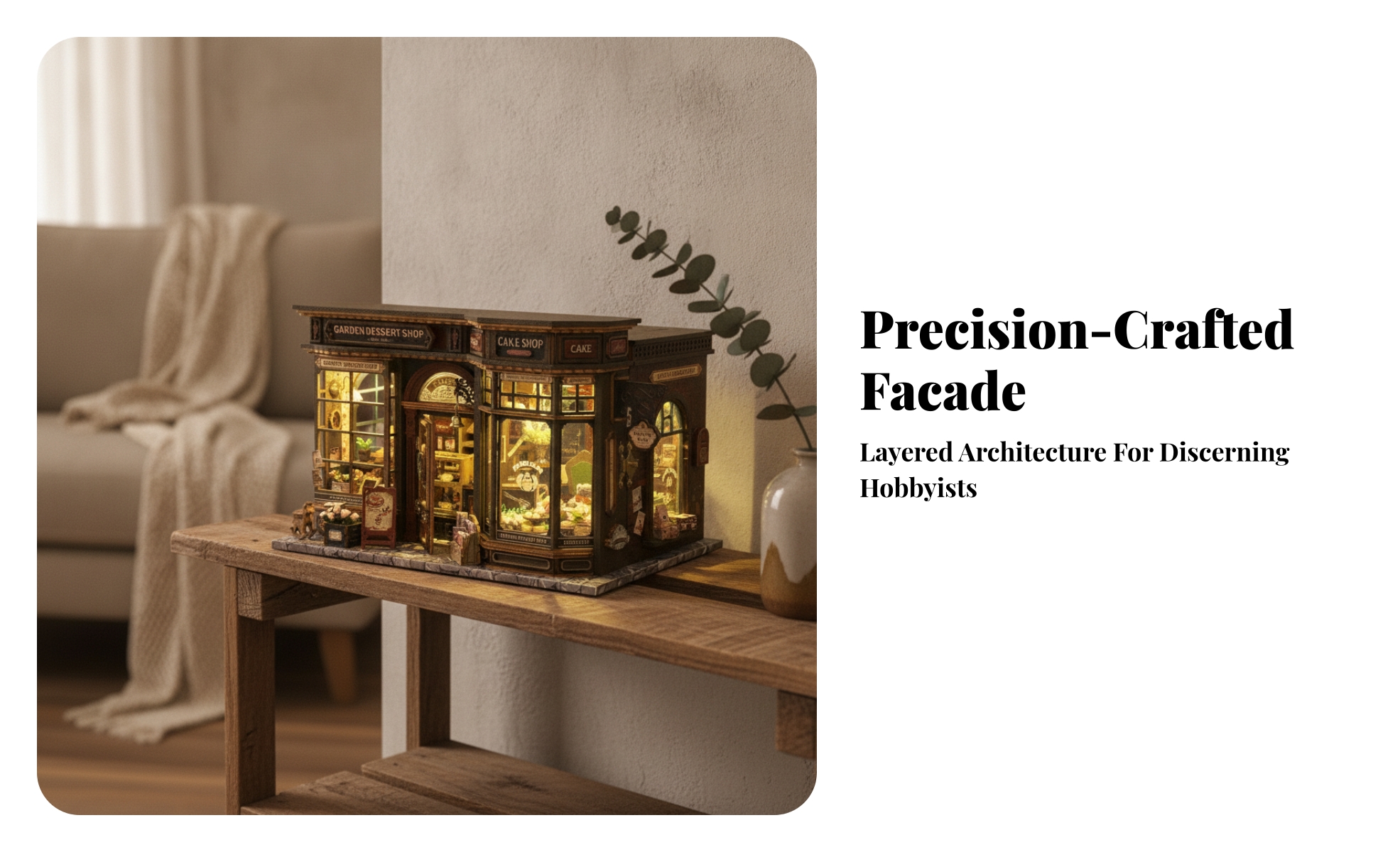 Maquette 3D de Pâtisserie Miniature En Bois Créatif pour Loisirs Créatifs