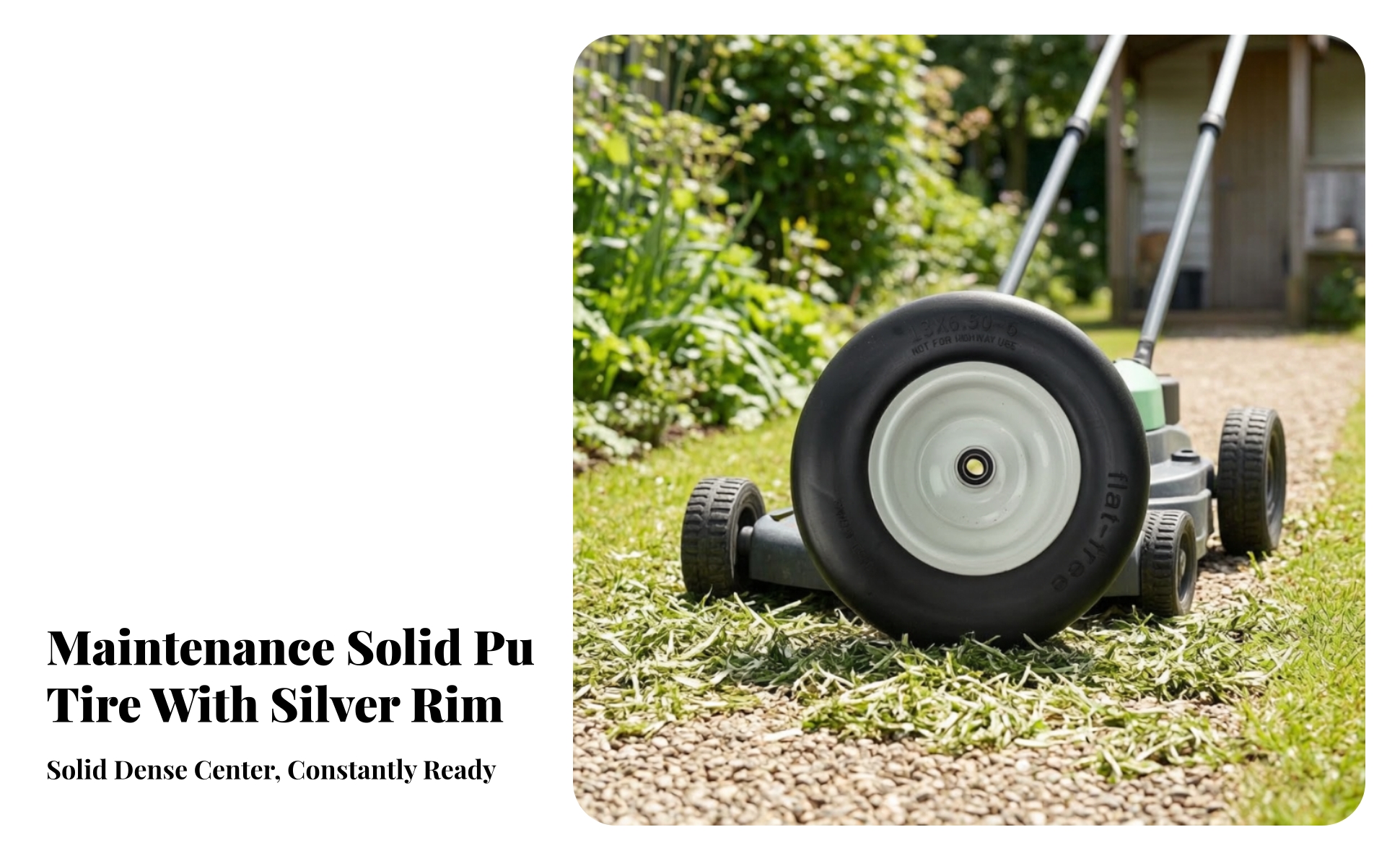 13x6.50-6 Solid Tire Puncture-Resistant for Farm Equipment, Landscapers, Farmers