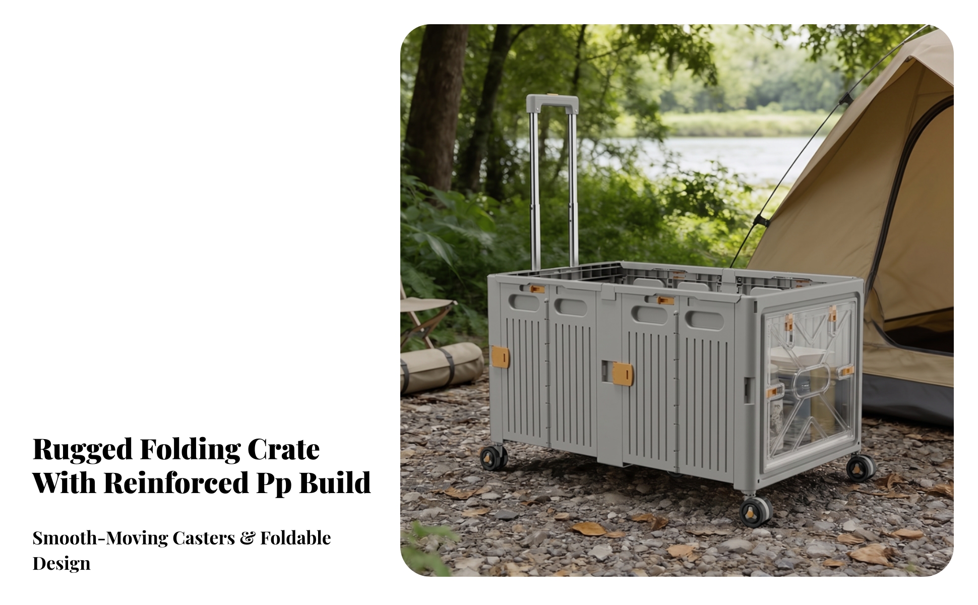 Storage Crate with Wheels and Handle Portable Foldable Storage Box with Wheels