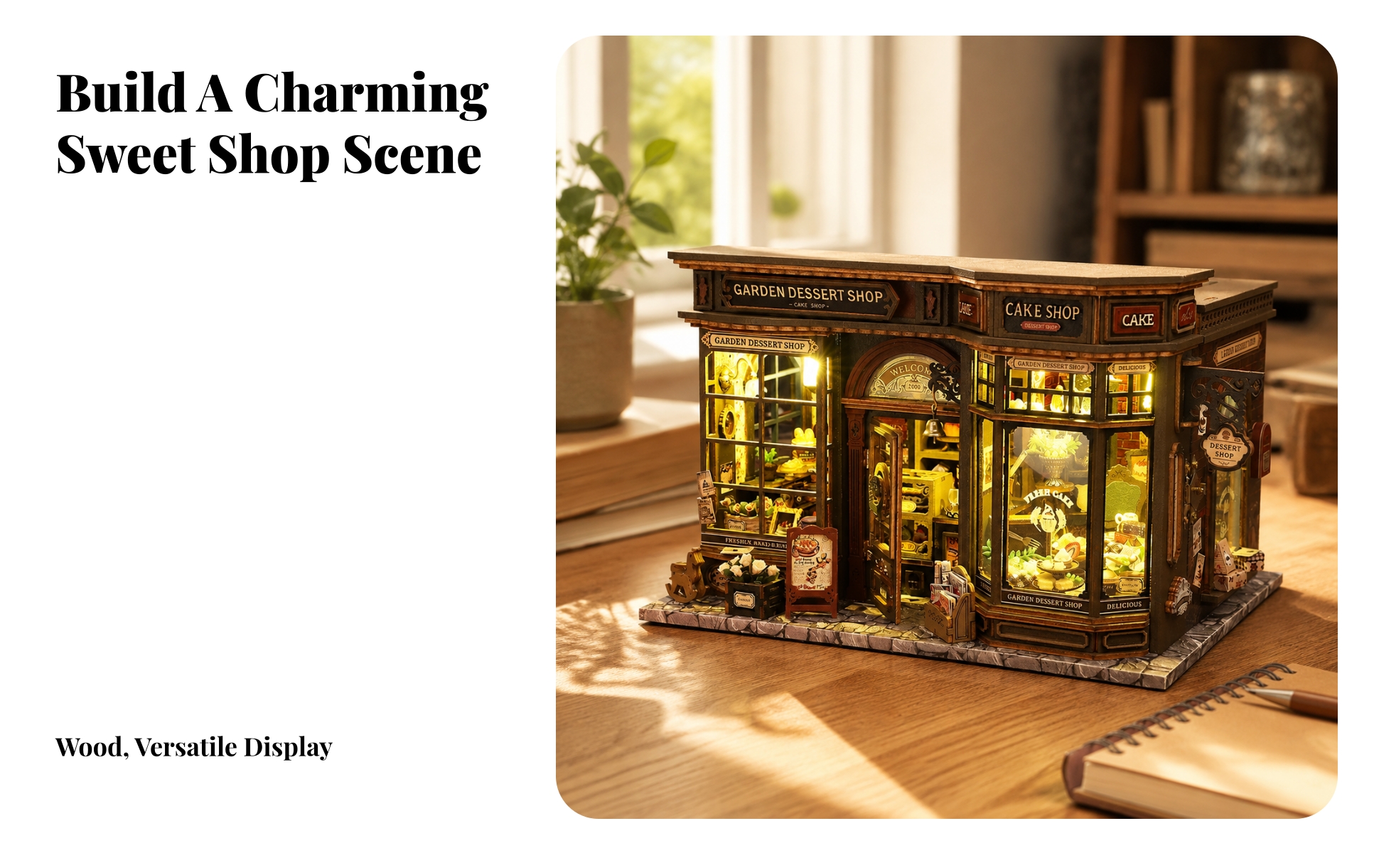 Maquette 3D de Pâtisserie Miniature En Bois Créatif pour Loisirs Créatifs
