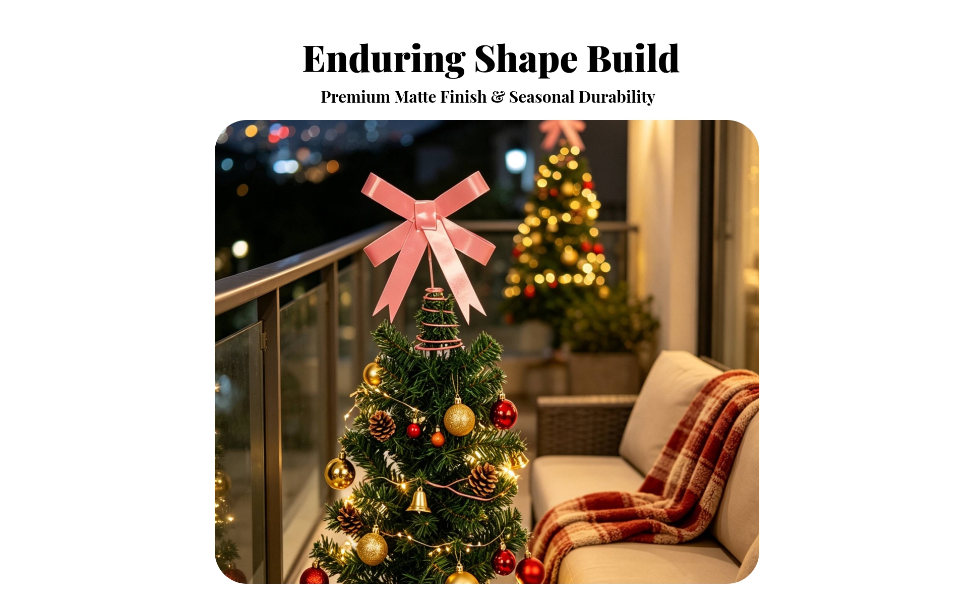 Ribbon Bow Tree Topper Iron Bow Tree Topper with Spiral Base Shiny
