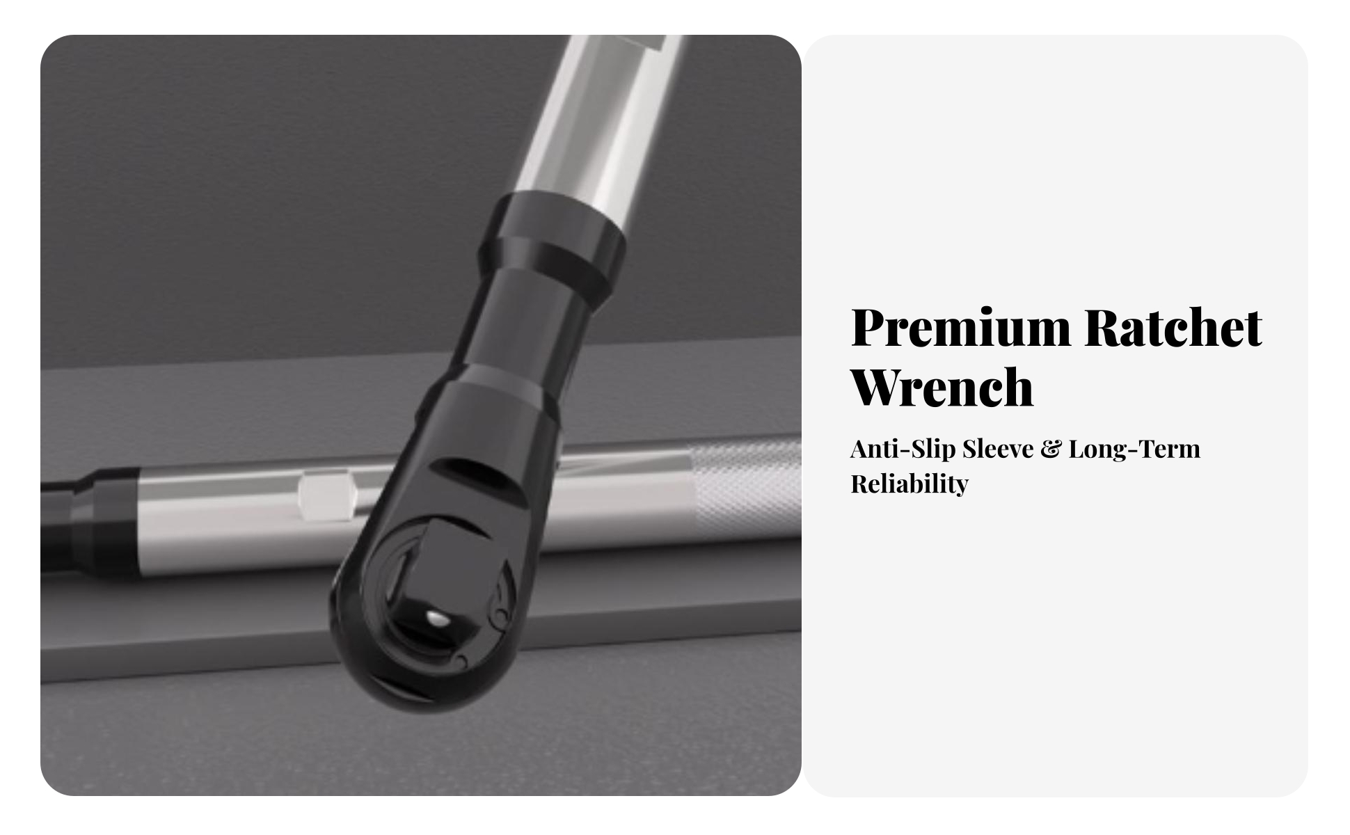 Ratchet Wrench CR-V Steel Ratchet Wrench with Knurled Grip Long-Reach for Diyers