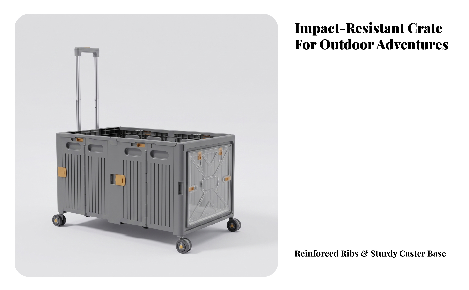 Storage Crate with Wheels and Handle Portable Foldable Storage Box with Wheels