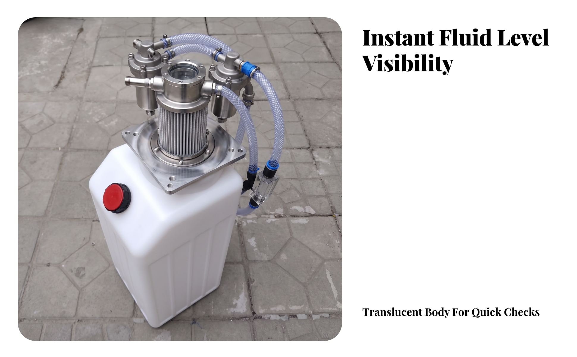 Hydraulic Oil Tank Plastic Hydraulic Tank with Filler Cap Square-Mouth
