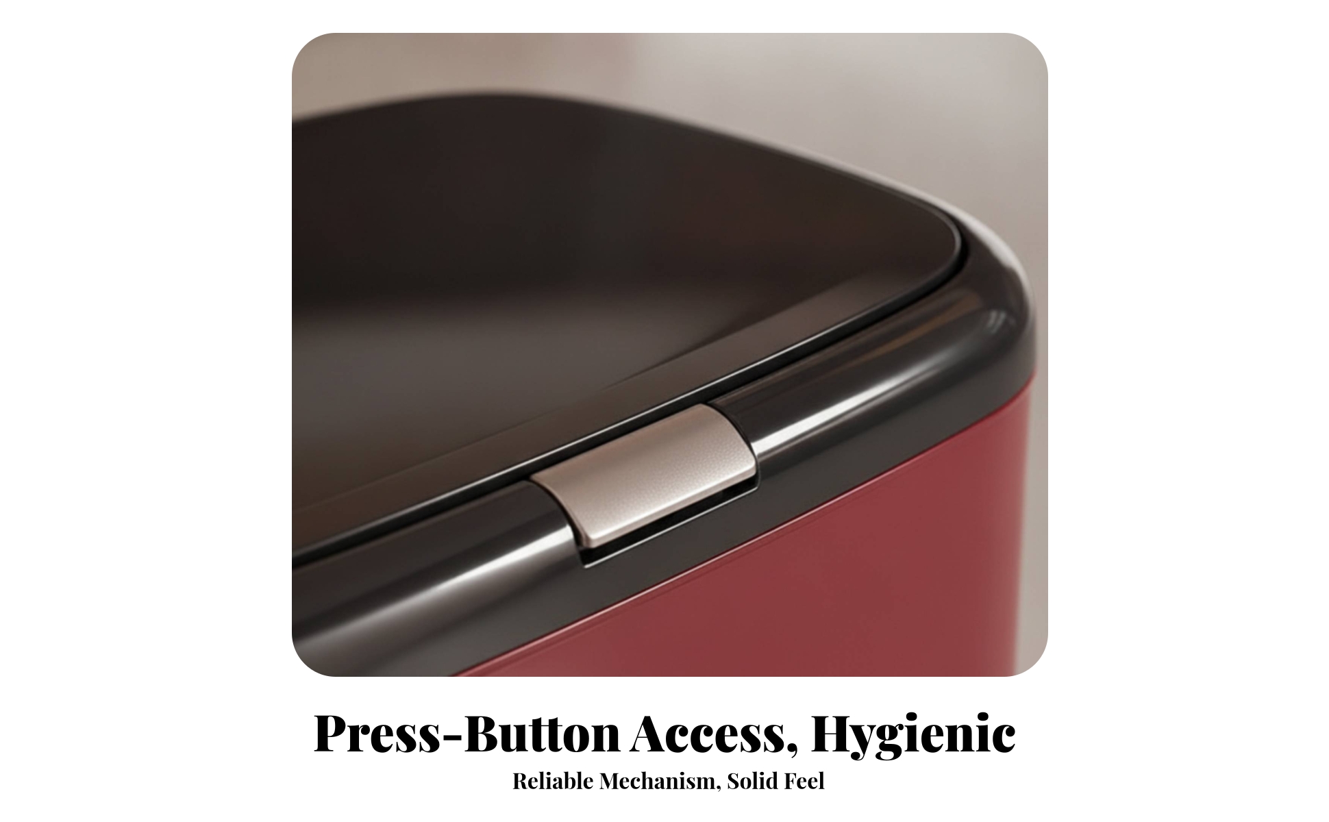 Press Top Trash Can Slim Trash Can with Wheels Mobile for Kitchen, Bathroom