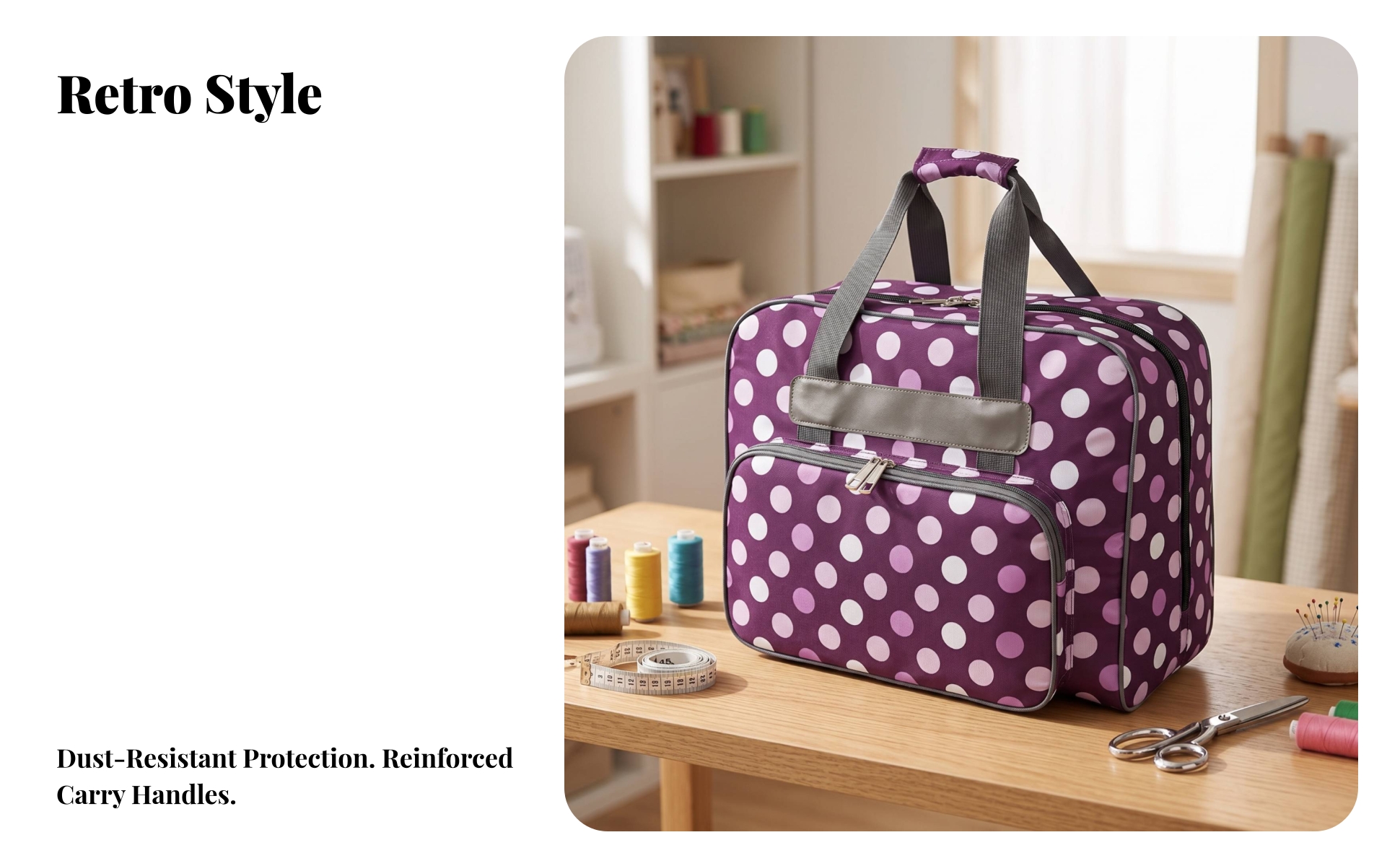 Carrying Case Heavy Duty Sewing Machine Bag with Front Pocket Padded for Travel