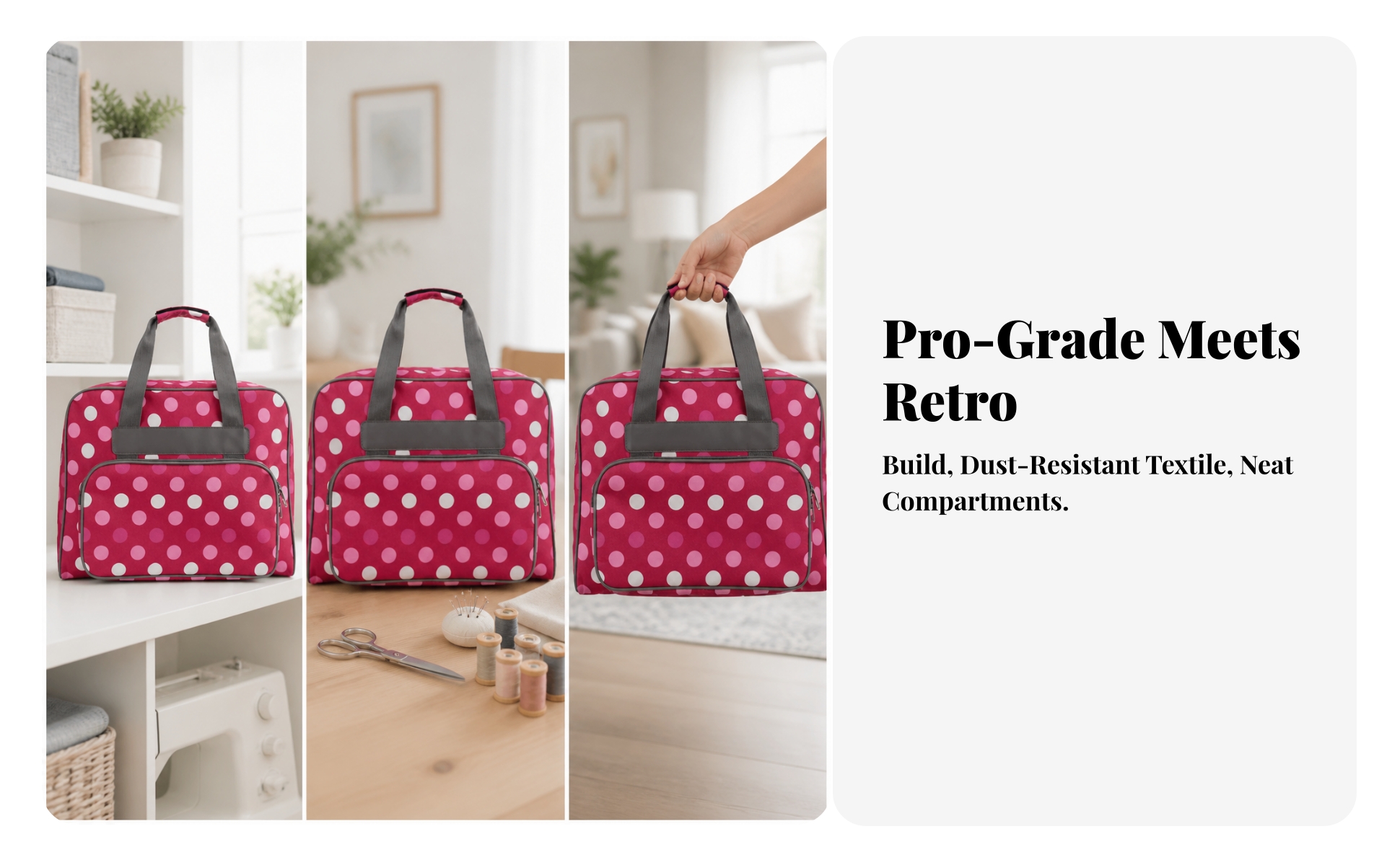 Carrying Case Heavy Duty Sewing Machine Bag with Front Pocket Padded for Travel