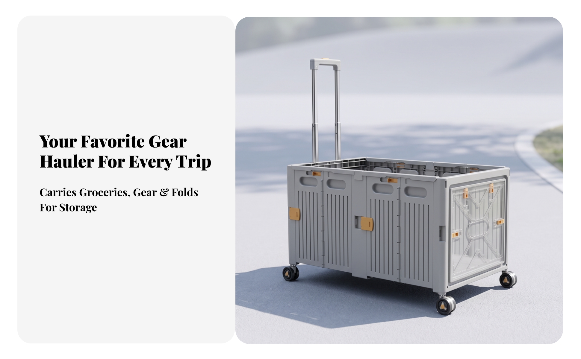 Storage Crate with Wheels and Handle Portable Foldable Storage Box with Wheels
