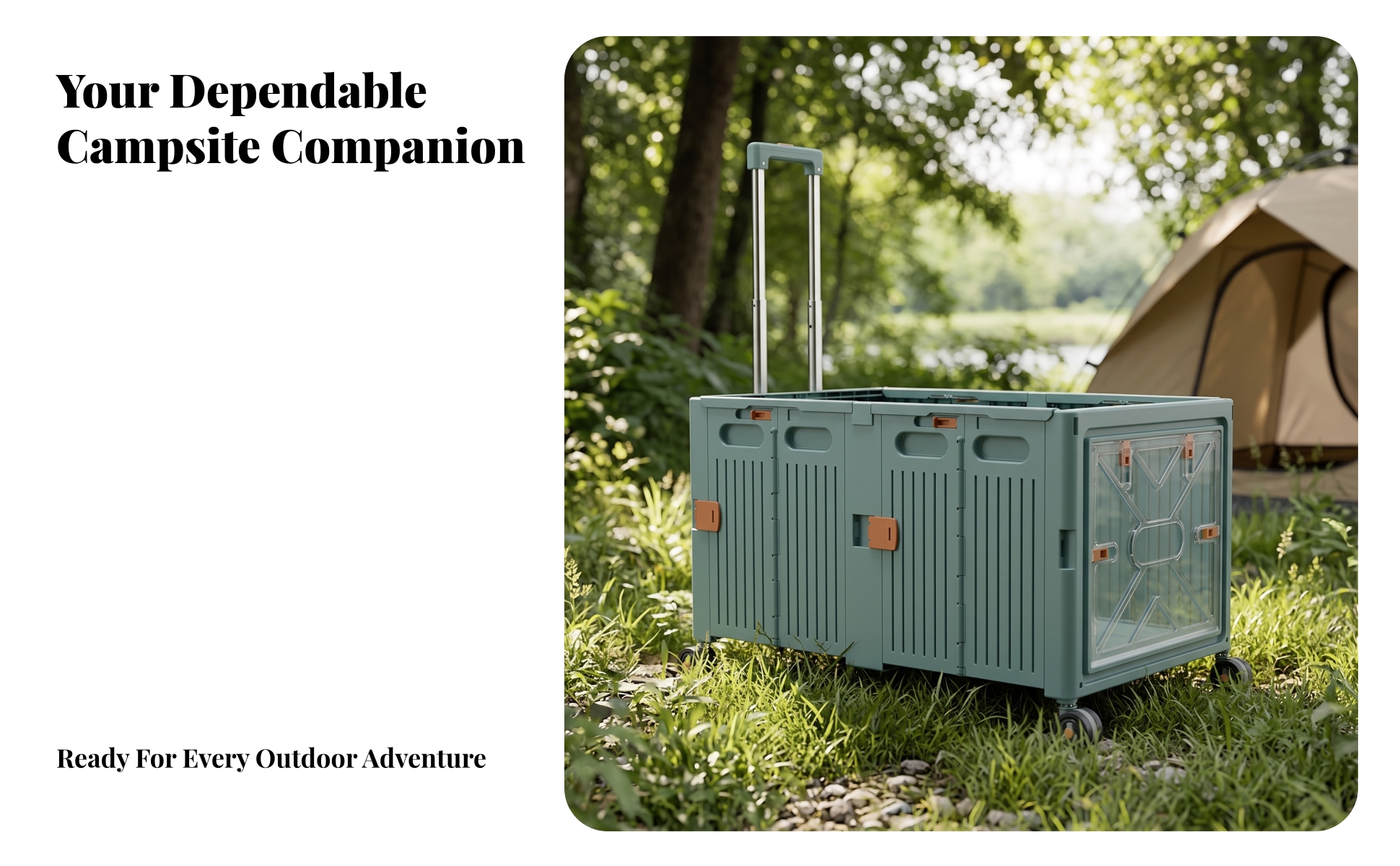 Storage Crate with Wheels and Handle Portable Foldable Storage Box with Wheels