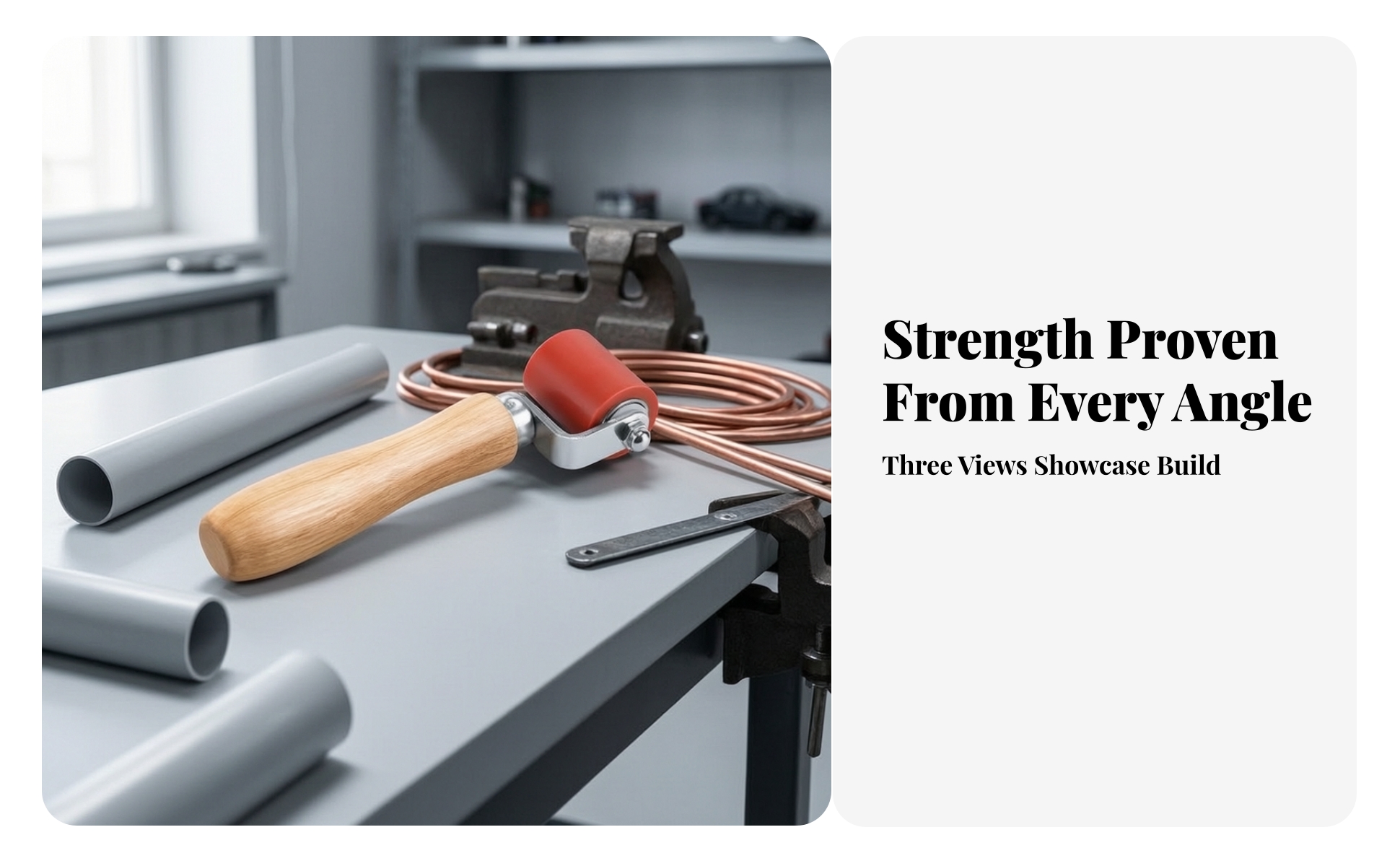 Silicone Roller with Wood Handle Easy to Grip for Installation Tasks, Installers