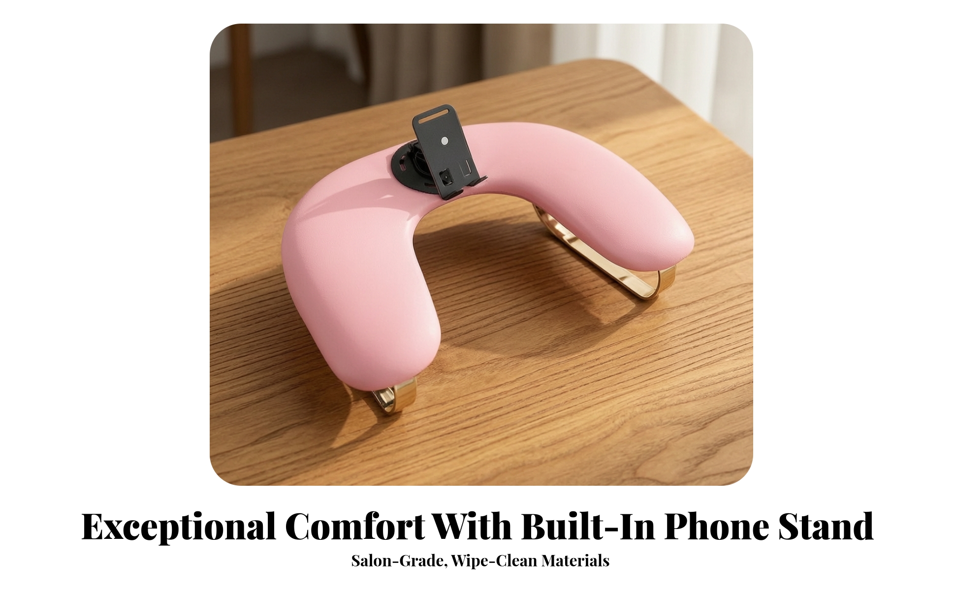 Manicure Hand Rest with Phone Holder Ergonomic Nail Arm Rest with Phone Holder