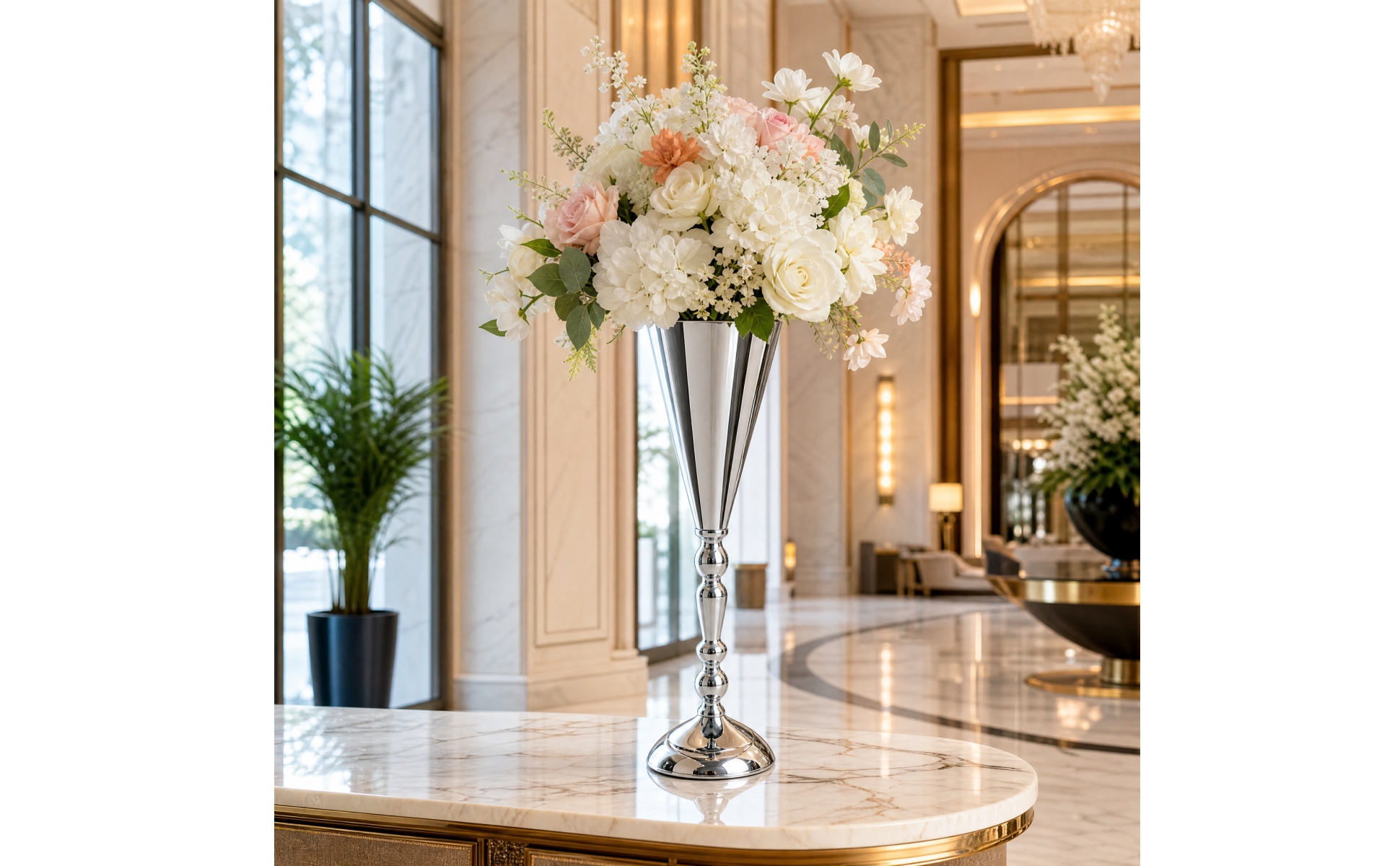 Freestanding Flower Stand with Weighted Base Stable for Weddings, Dining Tables