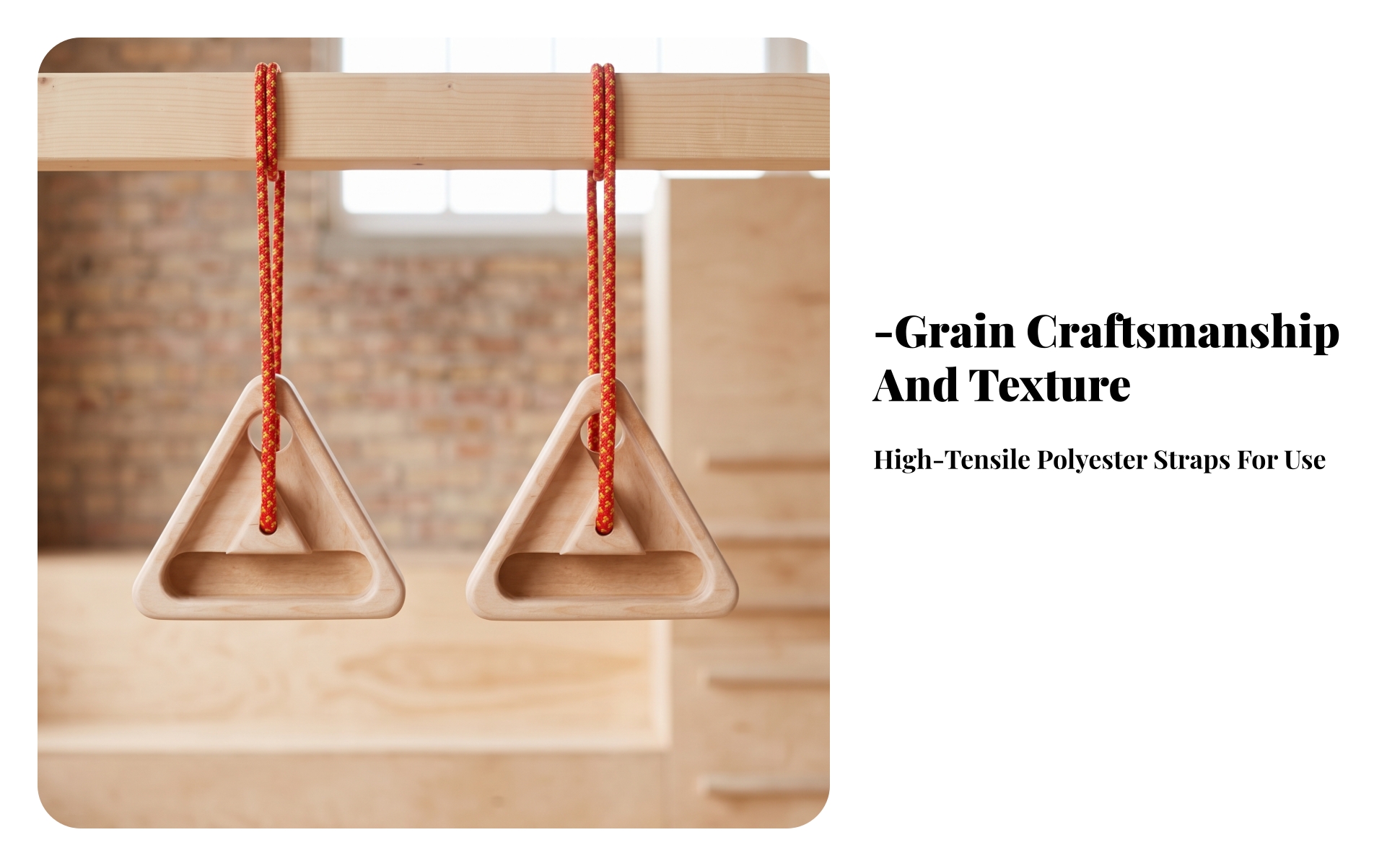 Triangular Climbing Board with Rope Natural Wood Wooden Hangboard with Rope