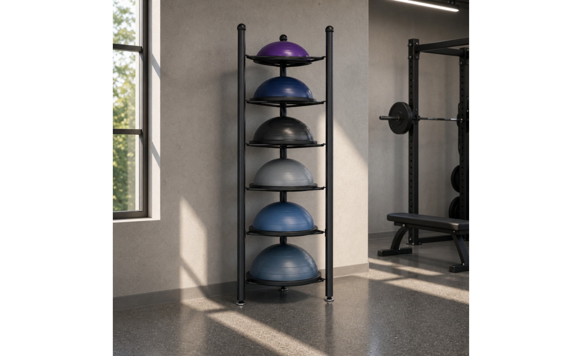 Storage Rack Vertical Multi-Level Exercise Ball Rack for Gym Storage Corner