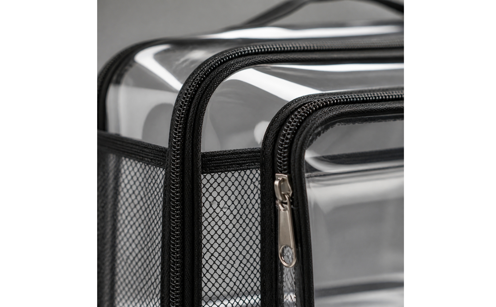 Transparent PVC Carry Bag Waterproof Clear Toiletry Bag with Zipper Wipe-Clean