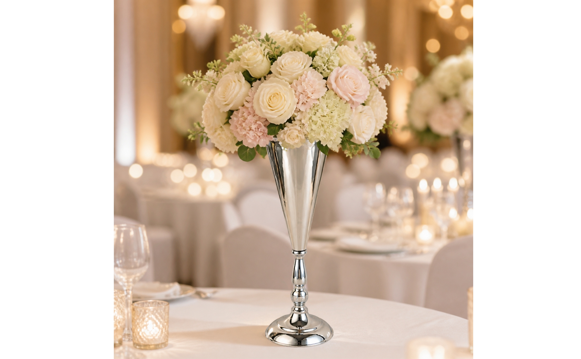 Freestanding Flower Stand with Weighted Base Stable for Weddings, Dining Tables