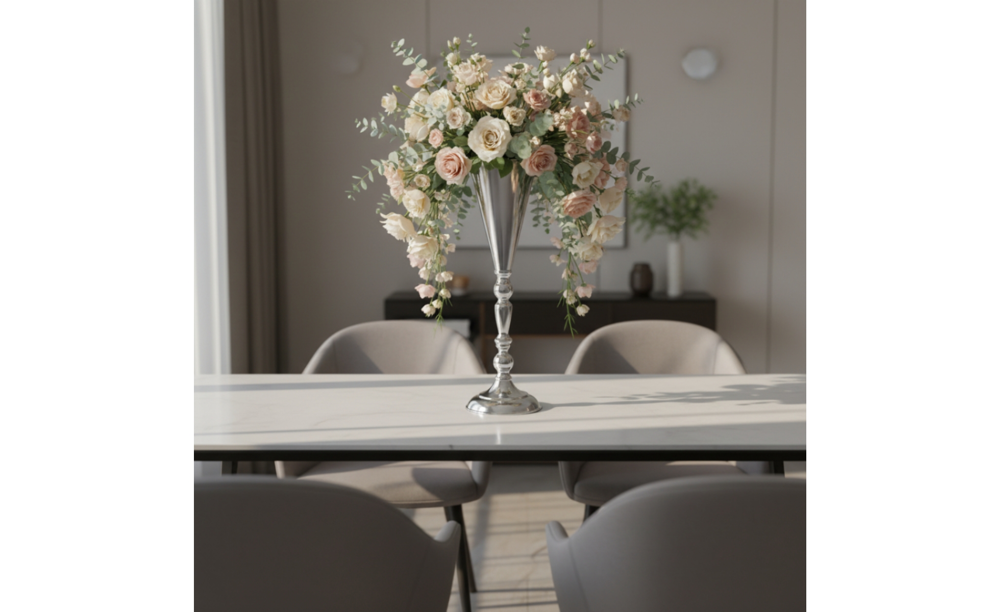 Freestanding Flower Stand with Weighted Base Stable for Weddings, Dining Tables