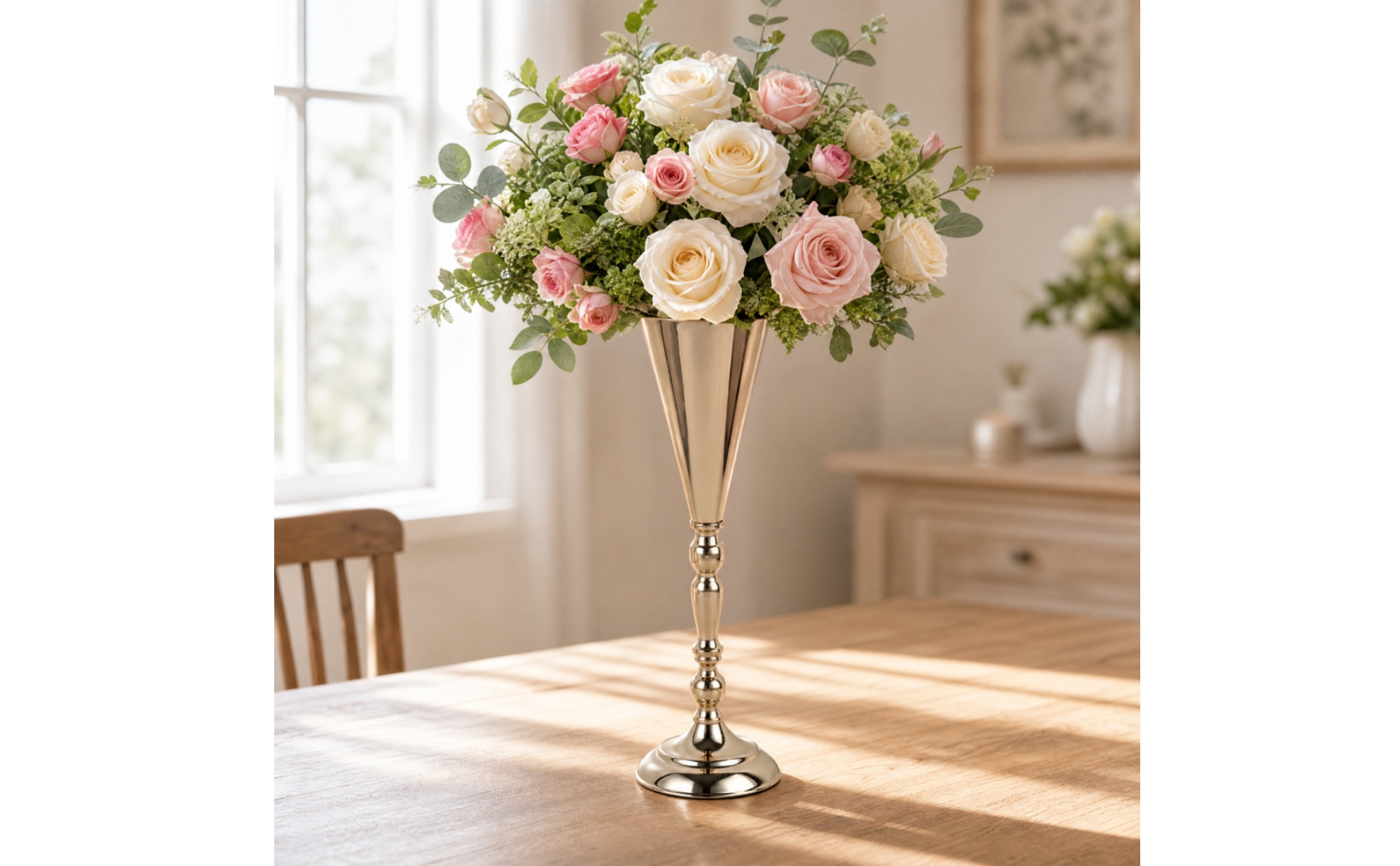 Freestanding Flower Stand with Weighted Base Stable for Weddings, Dining Tables