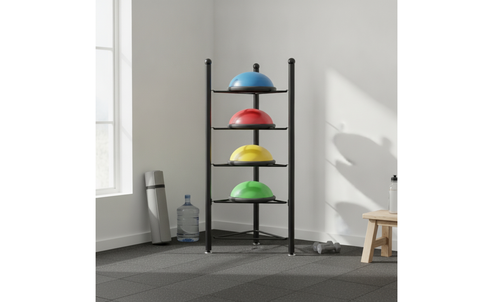 Storage Rack Vertical Multi-Level Exercise Ball Rack for Gym Storage Corner