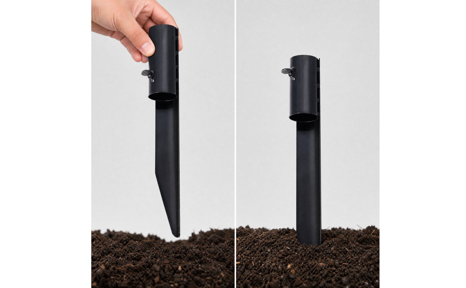 Ground Stake with Adjustable Thumb Screw Powder-Coated for Walkways, Flower Beds