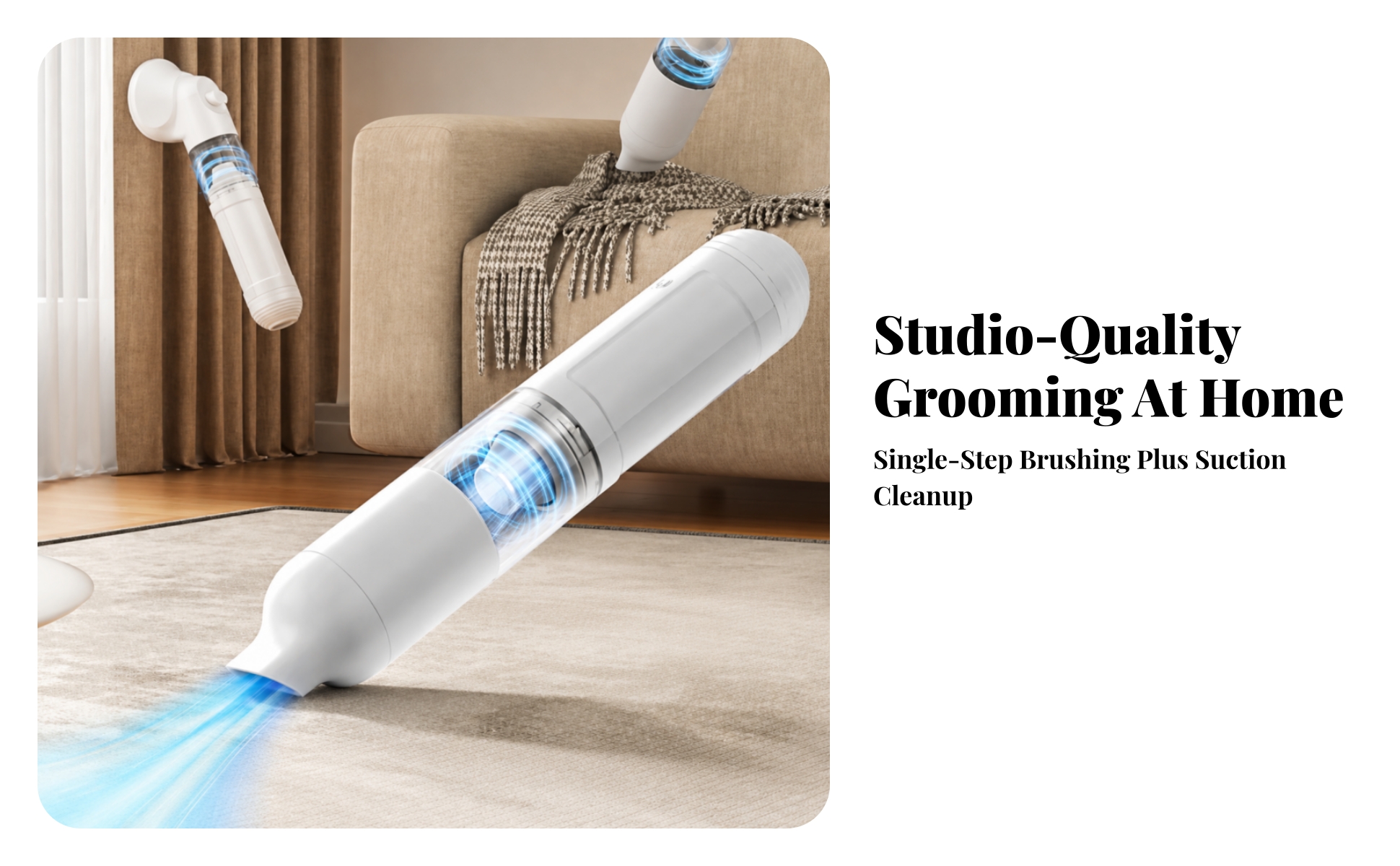 Pet Grooming Vacuum Portable Dog Grooming Vacuum Compact for Home, Small Dogs