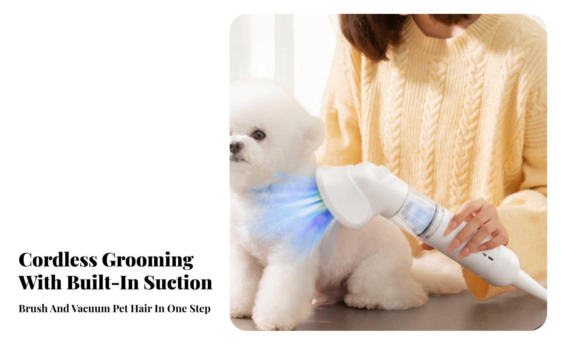 Pet Grooming Vacuum Portable Dog Grooming Vacuum Compact for Home, Small Dogs