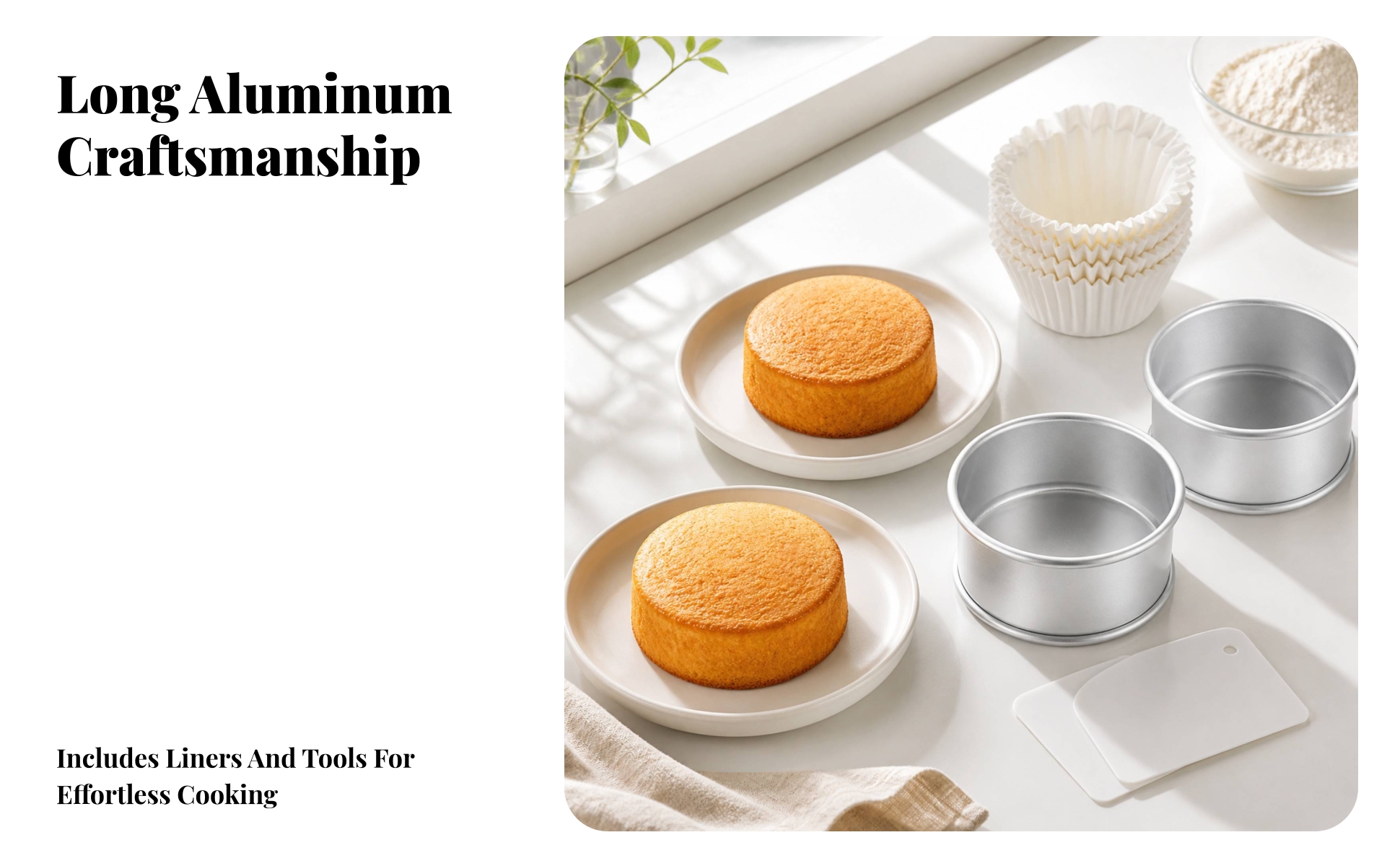 2 Pieces Round Cake Pan Oven Safe Round Cake Pan Straight-Sided for Home Cooks