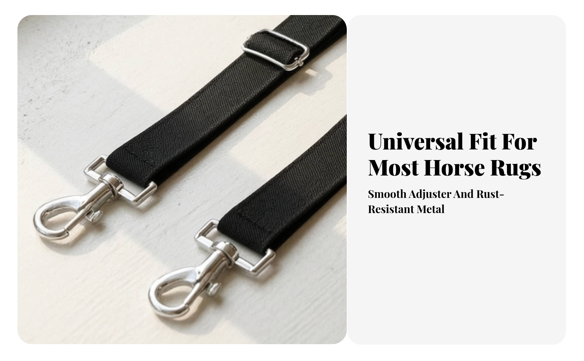 2 Pieces Horse Blanket Leg Straps Adjustable for Turnout, Stable, Equestrians