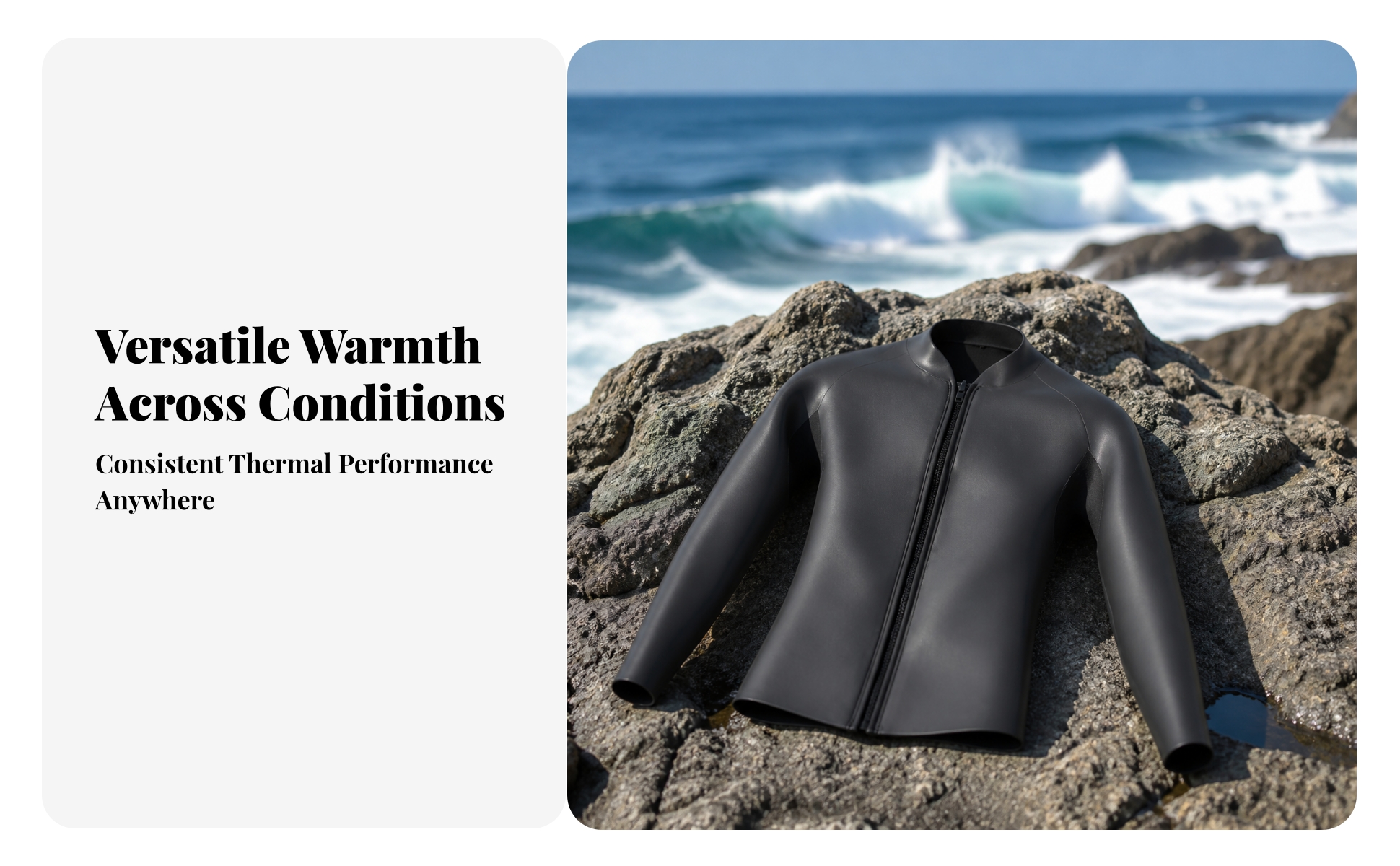 Wetsuit Jacket with Front Zipper Snug Fit Wetsuit Top with Front Zipper for Men